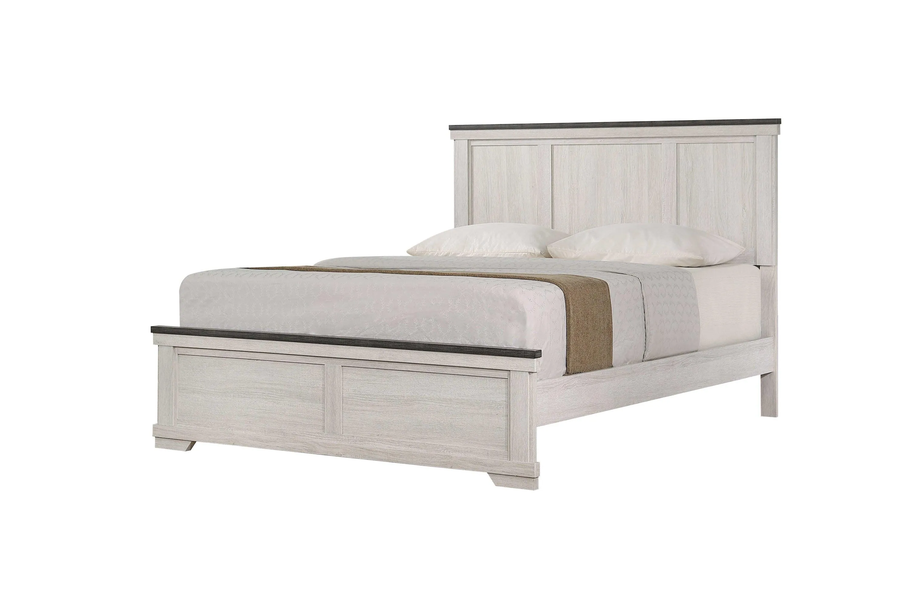Leighton Cream and Brown Panel Bedroom Set - Image 2