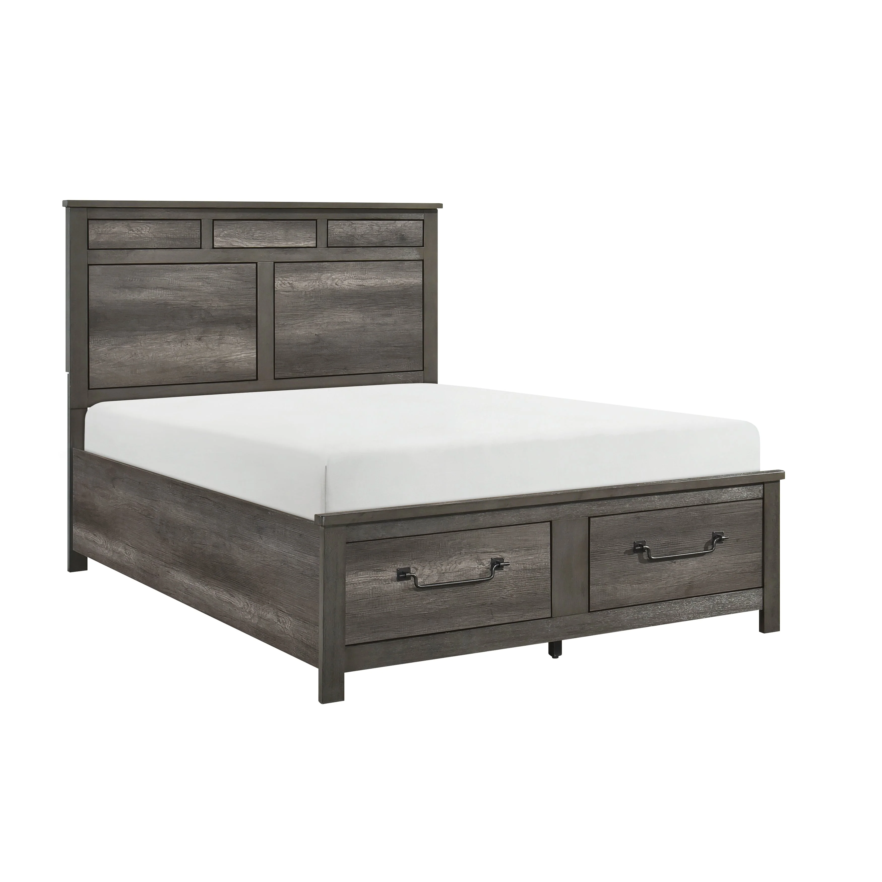 Lenior Gray King Storage Platform Bed