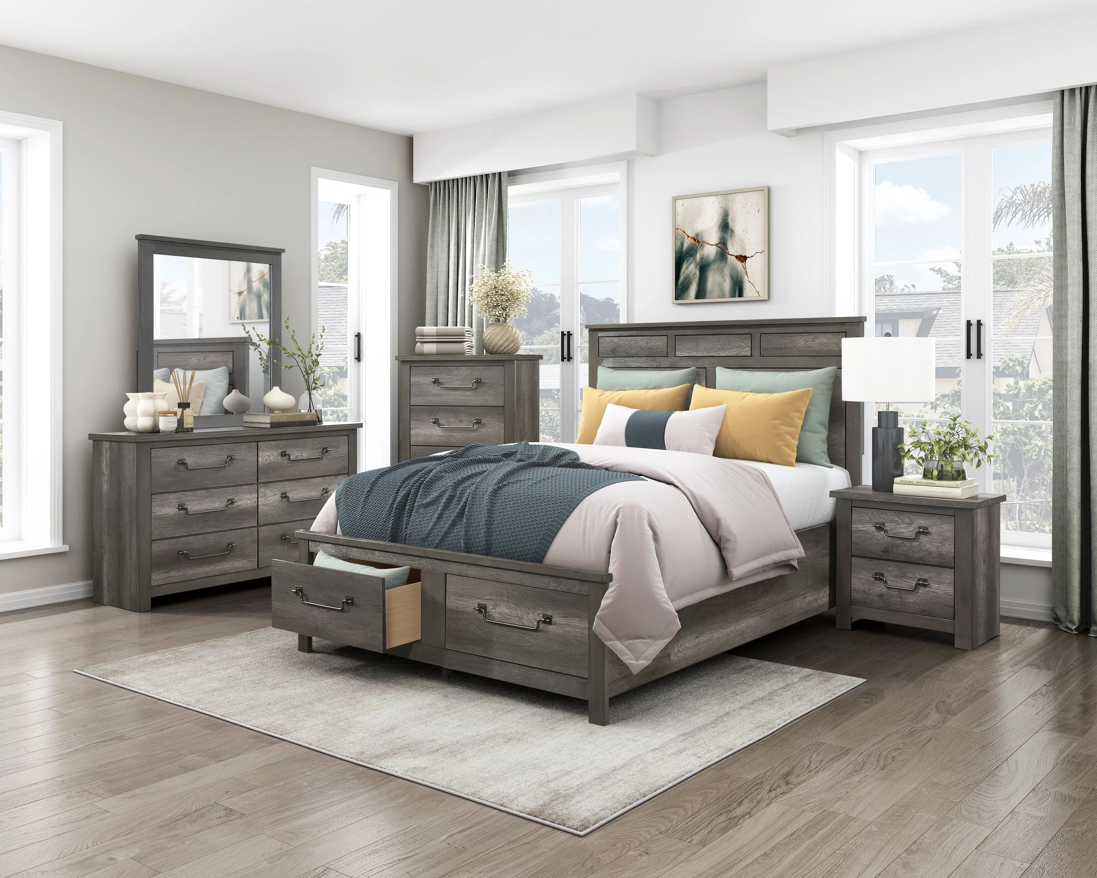 Lenior Gray Nightstand - Image 4