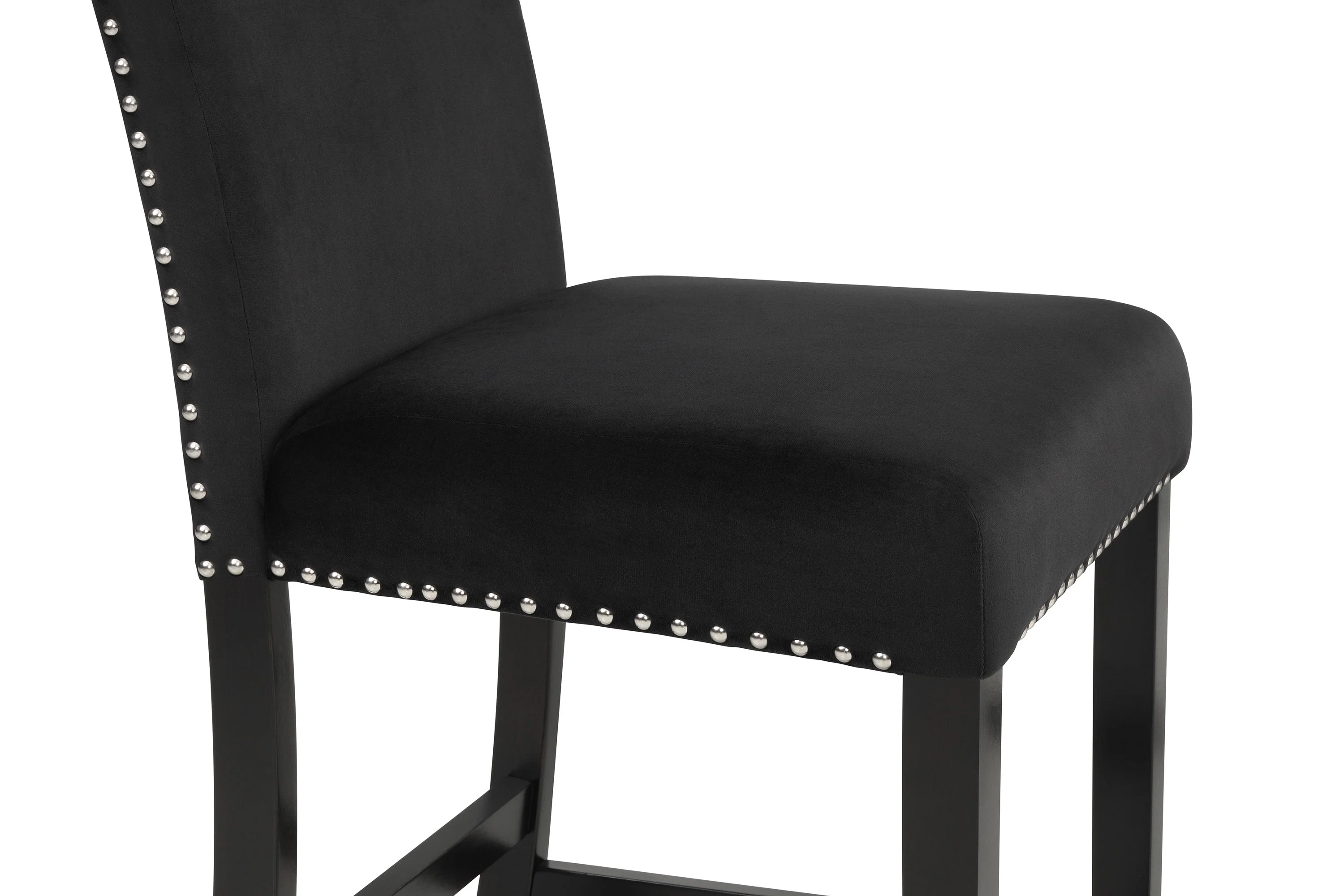 Lennon Black Velvet 5-Piece Counter Height Dining Set - Image 7