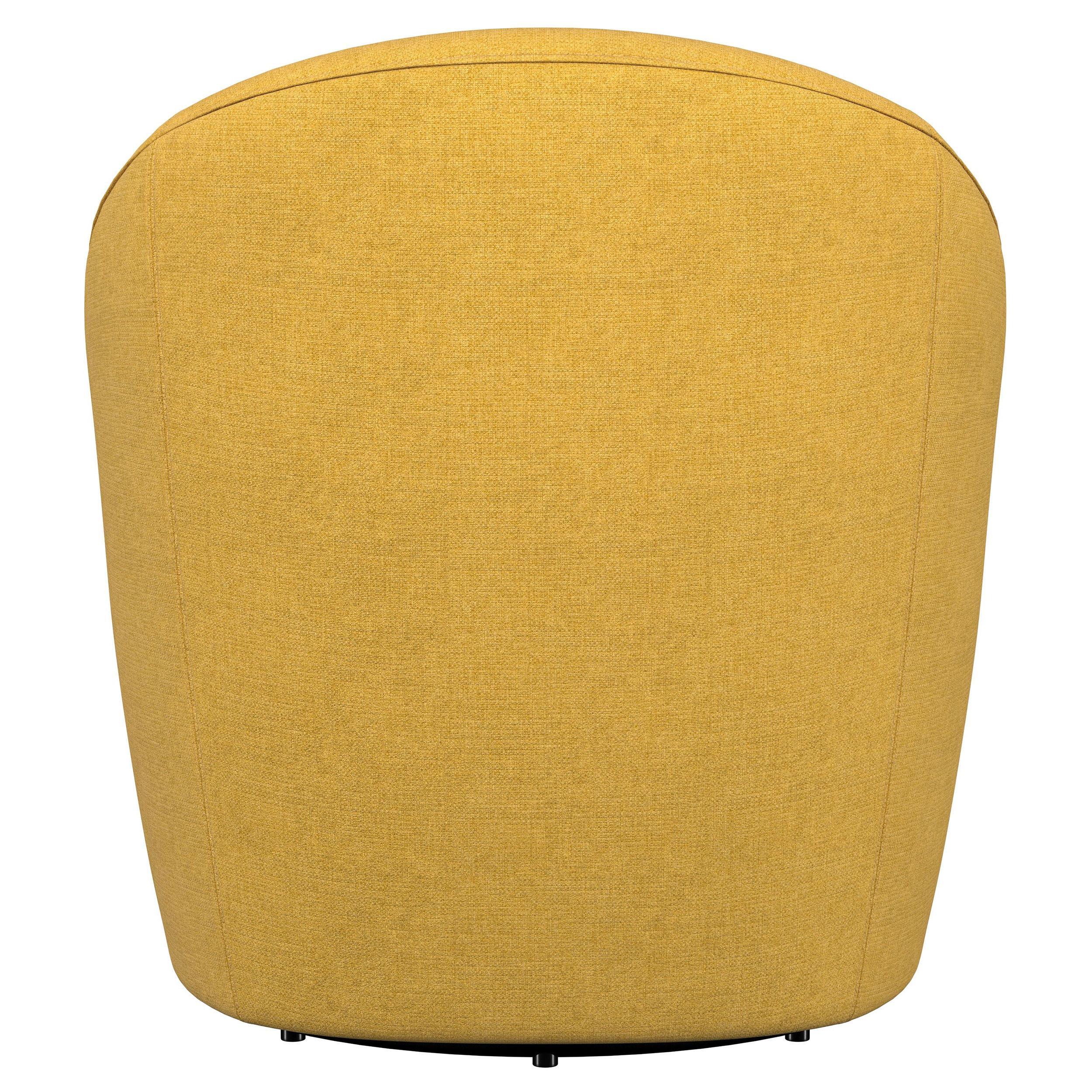 Leon Mustard Yellow Upholstered Accent Swivel Barrel Chair - Image 7