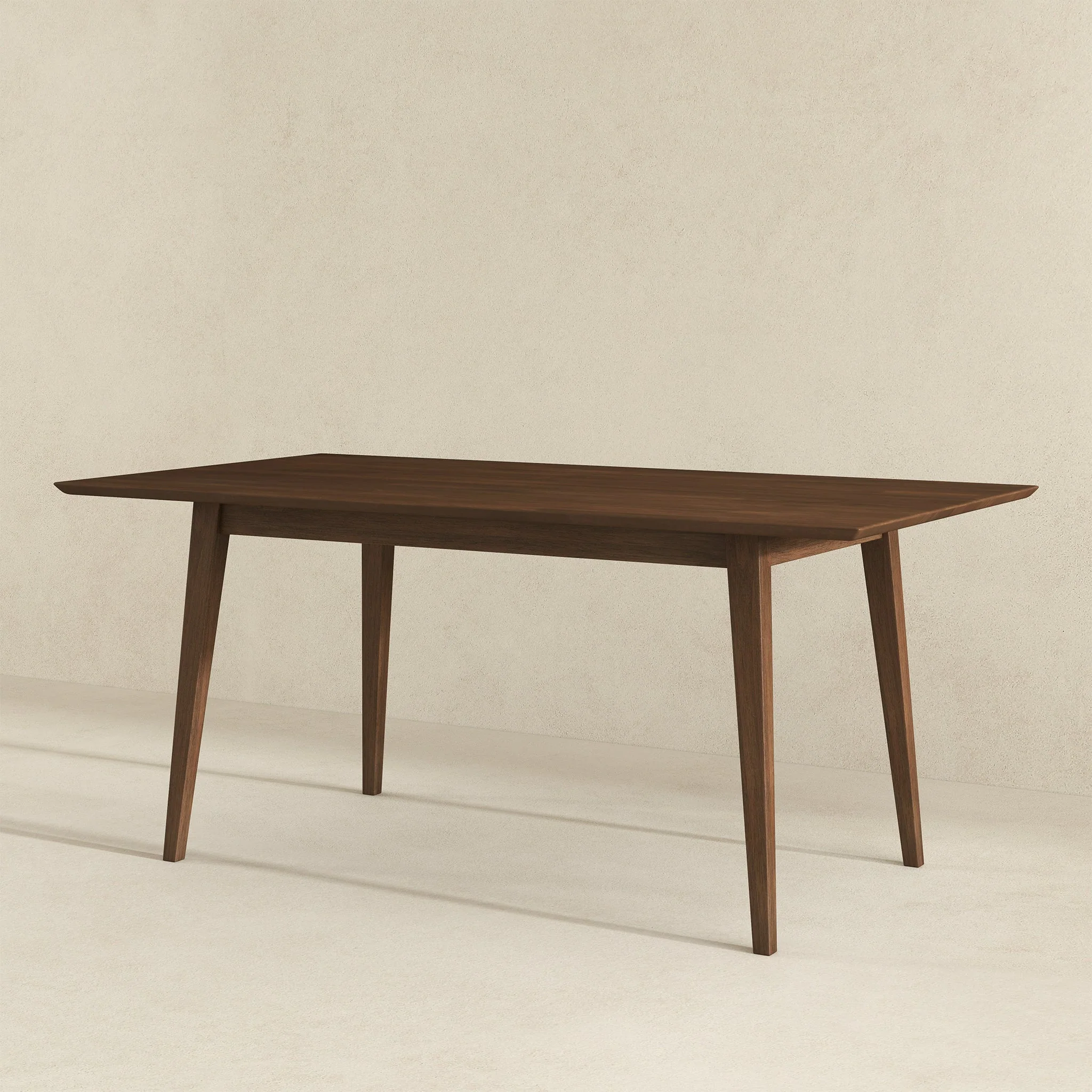 Levi Modern Style Solid Wood Rectangular Walnut Top Dining Table 63" - Image 3