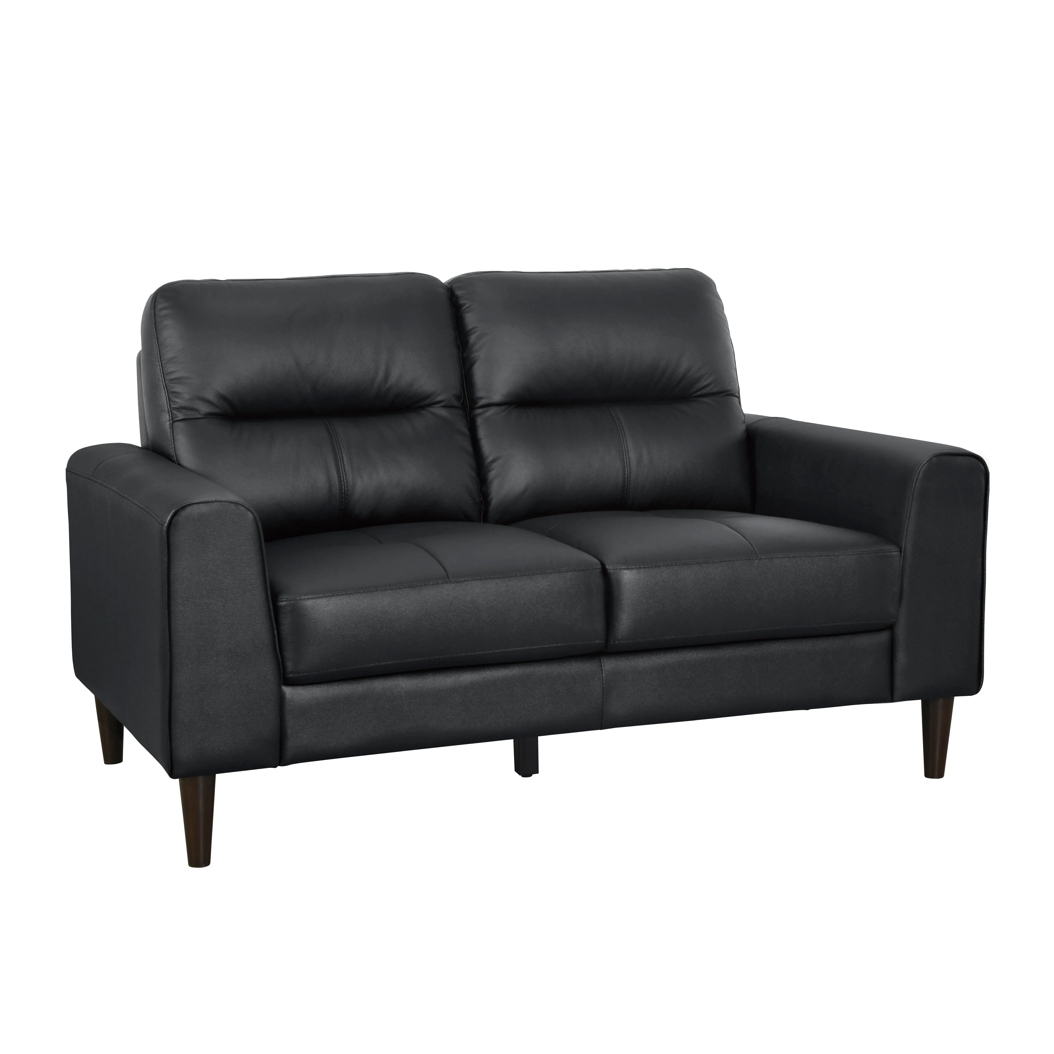Lewes Black Leather Living Room Set - Image 7