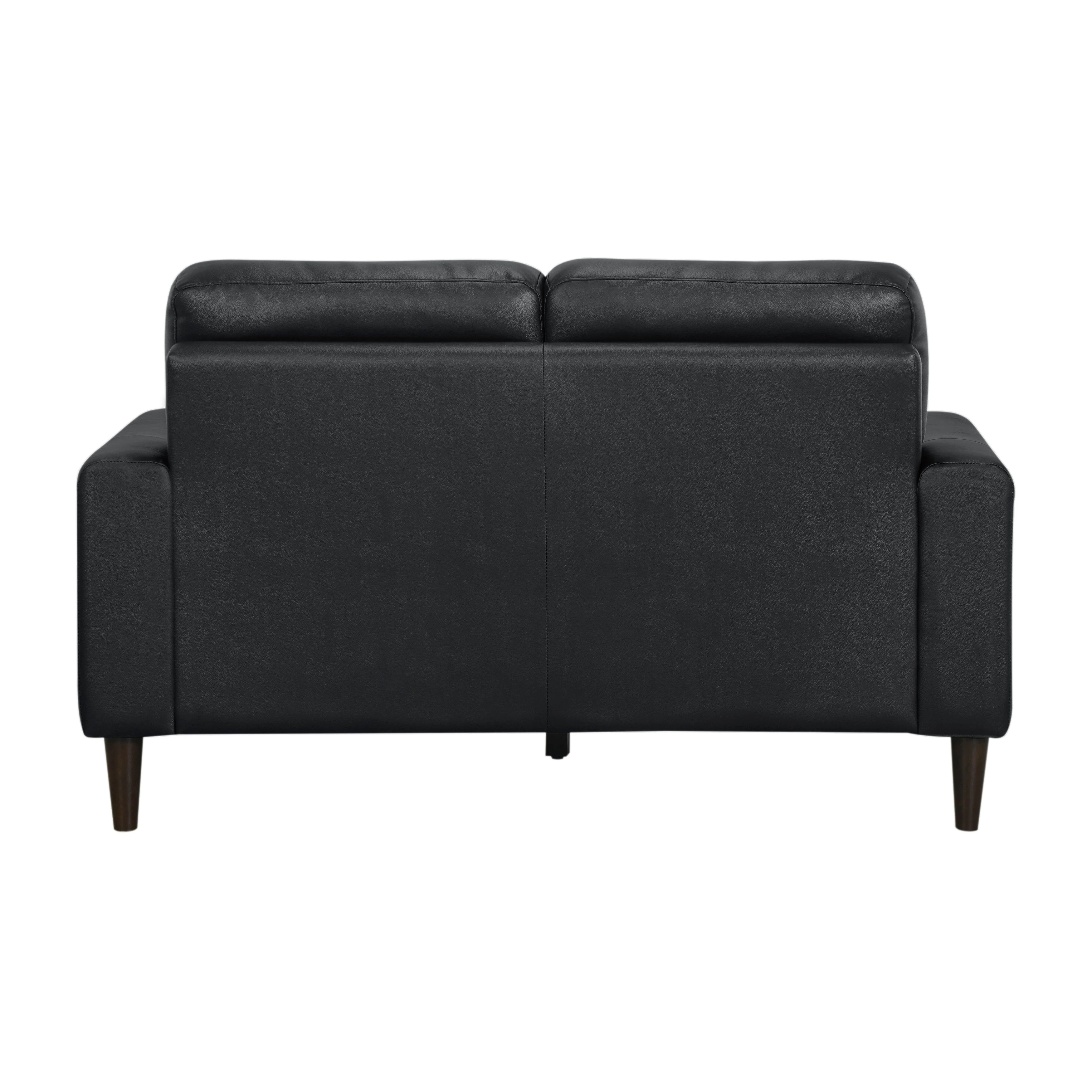 Lewes Black Leather Living Room Set - Image 8