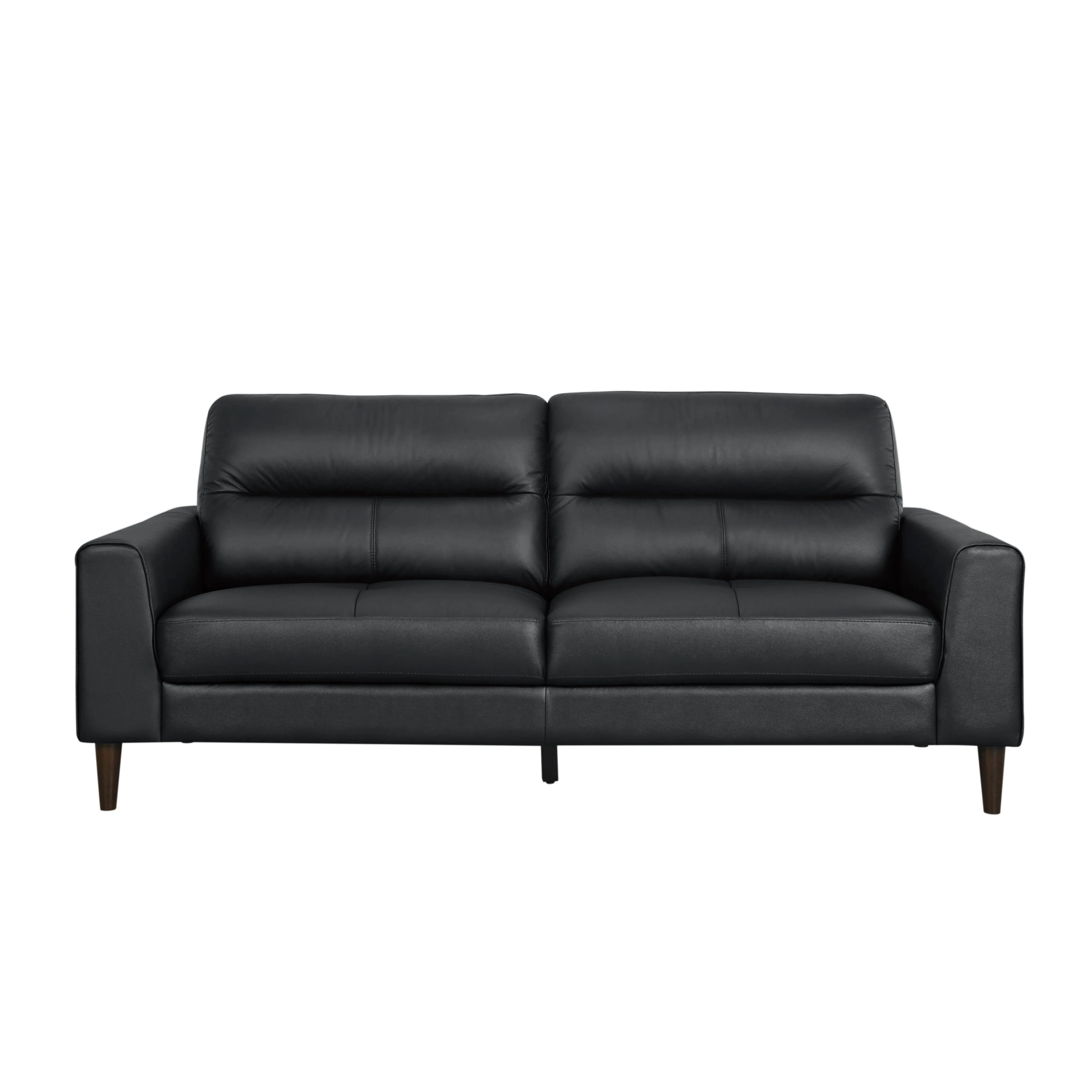 Lewes Black Leather Sofa