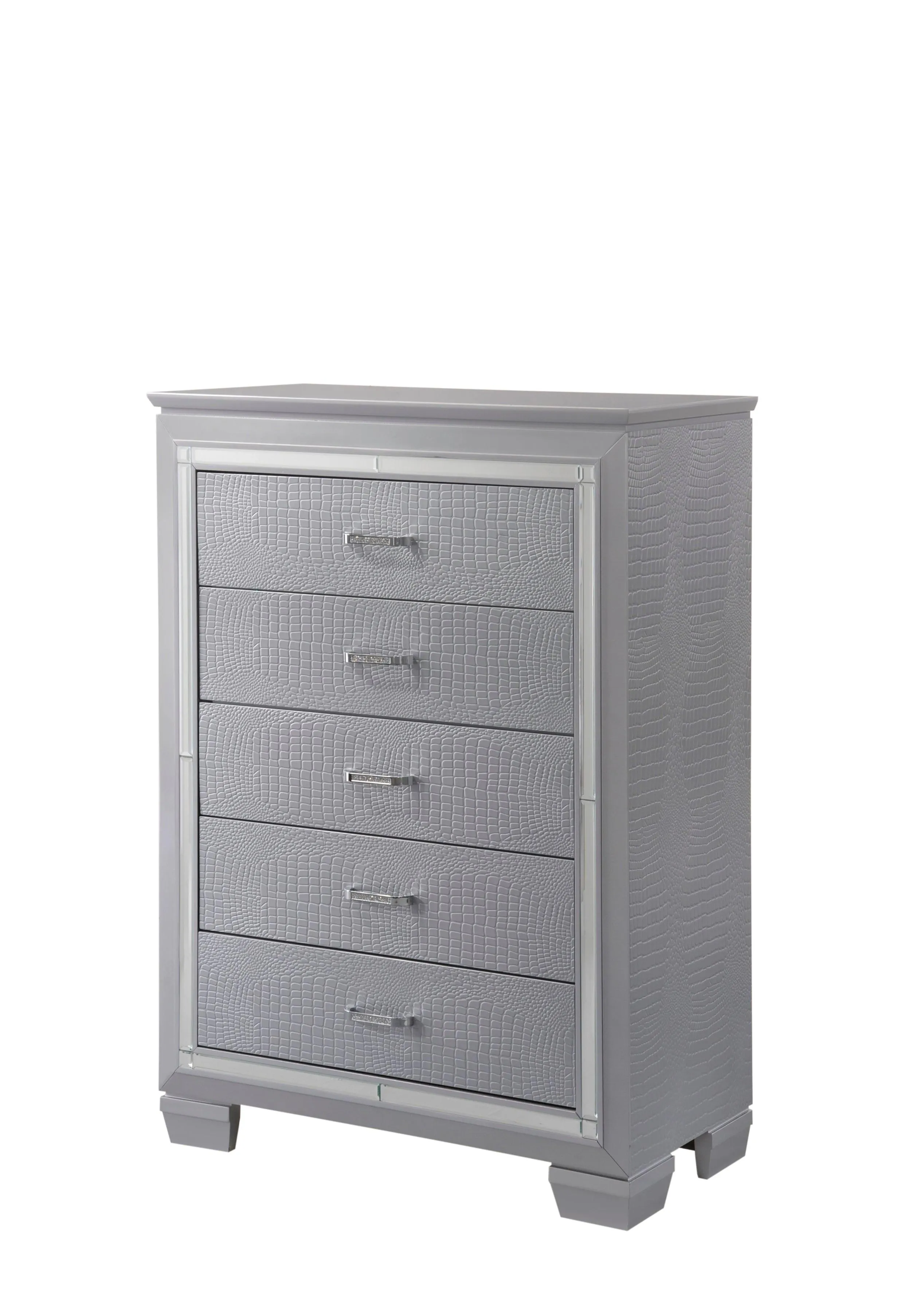 Lillian Silver LED Upholestered Bedroom Set - Image 6