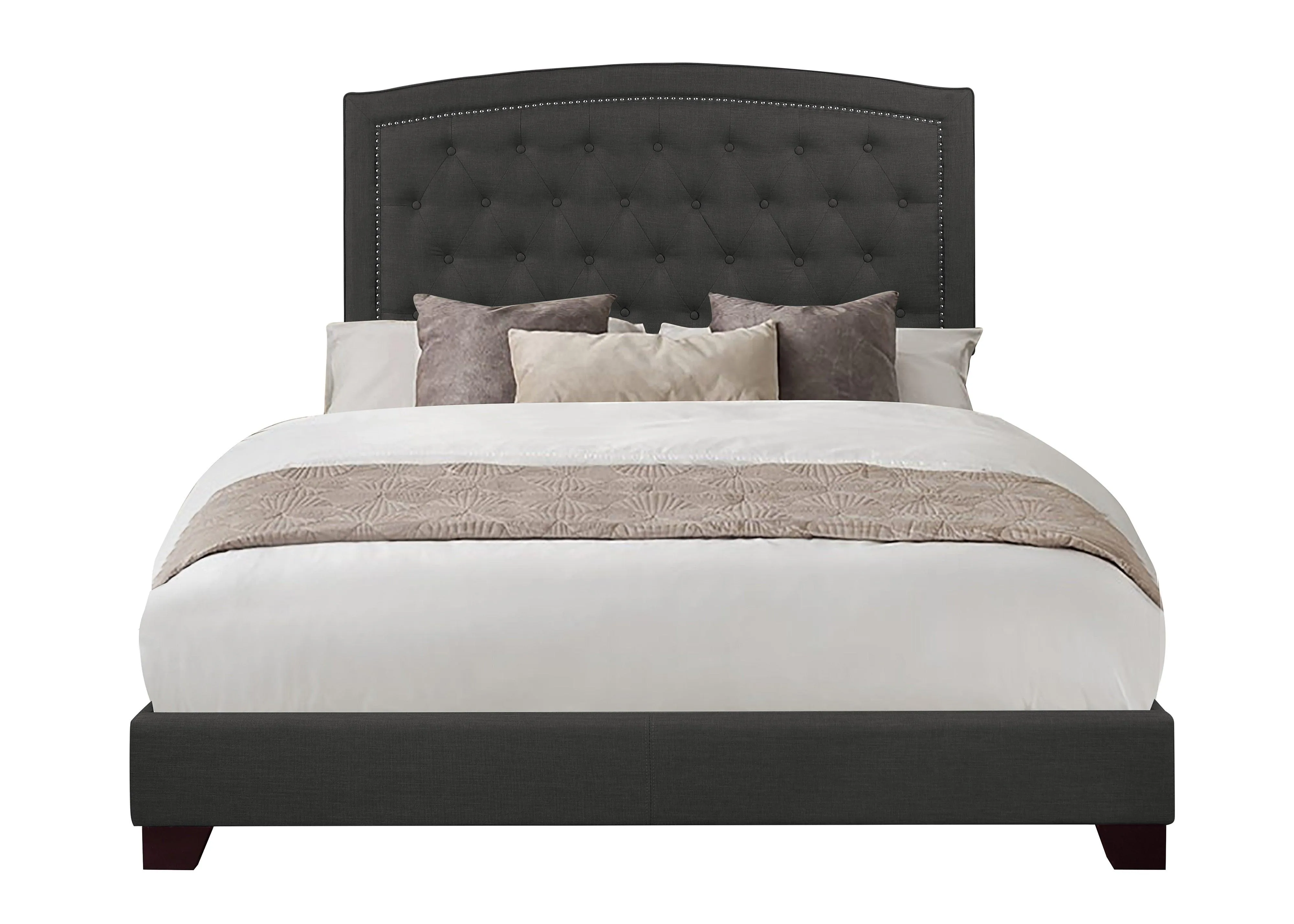 Linda Dark Gray Queen Upholstered Bed - Image 2