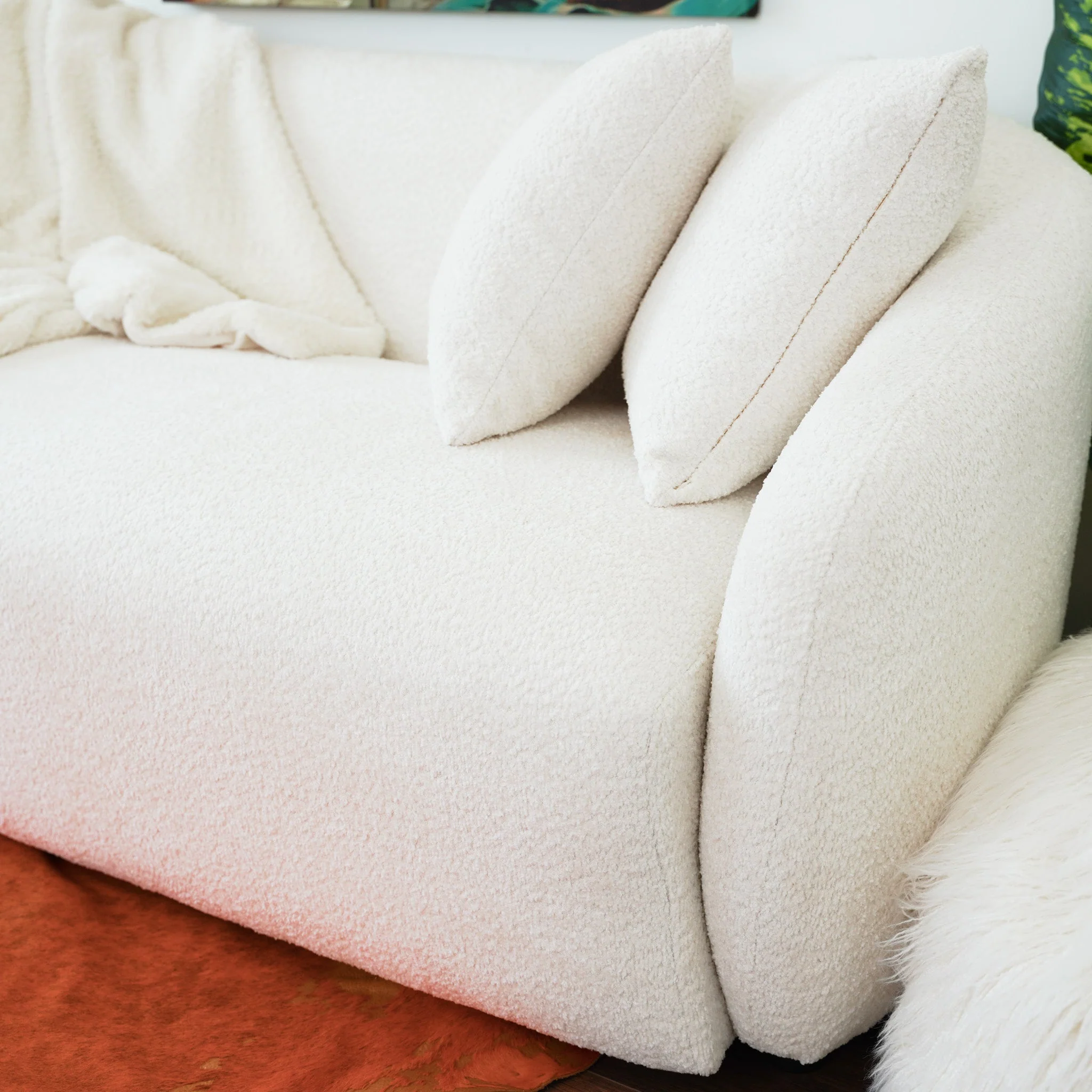 Linden Ivory Boucle Sofa - Image 7