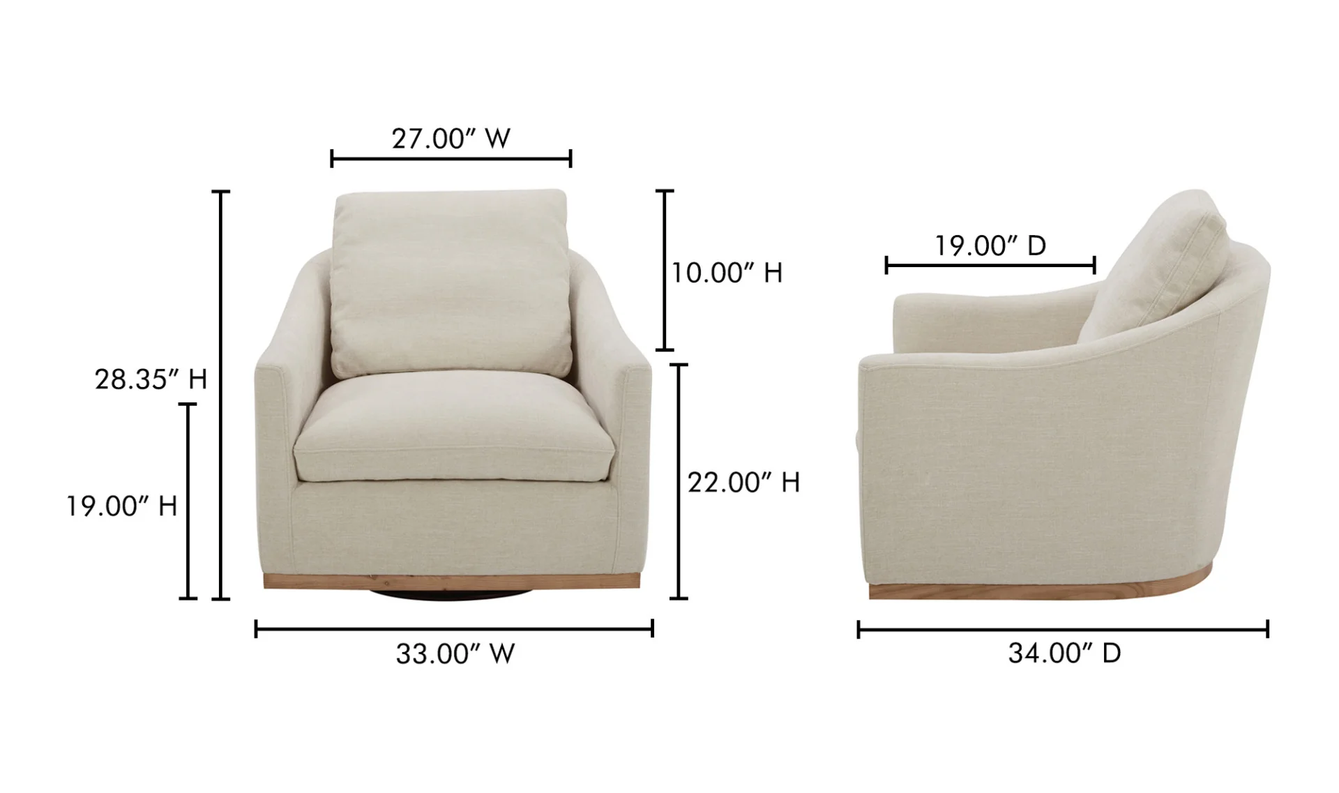 Linden Swivel Chair Soft Beige - Image 10