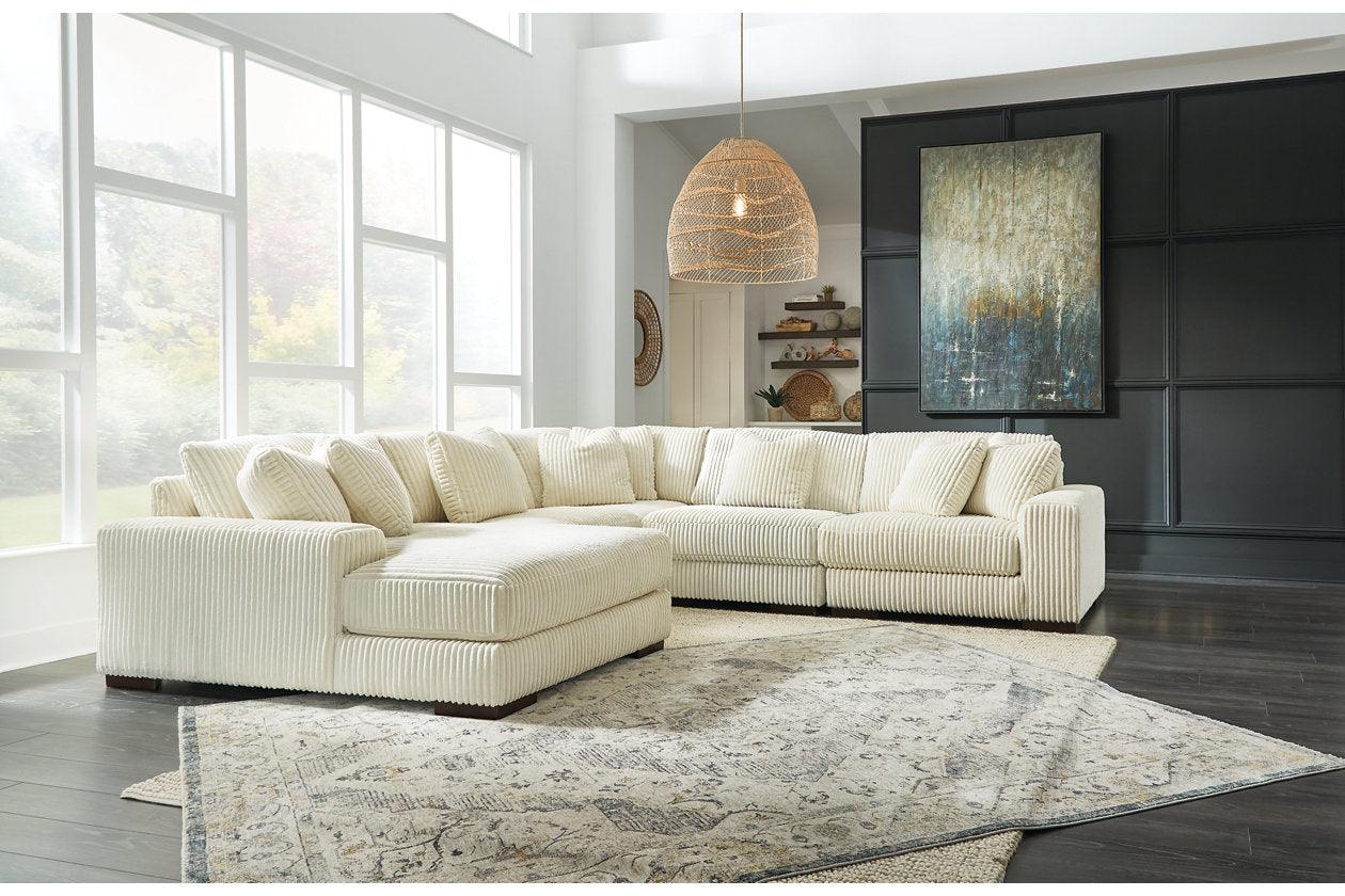 Lindyn Ivory 5-Piece Left Arm Facing Modular Chaise Sectional