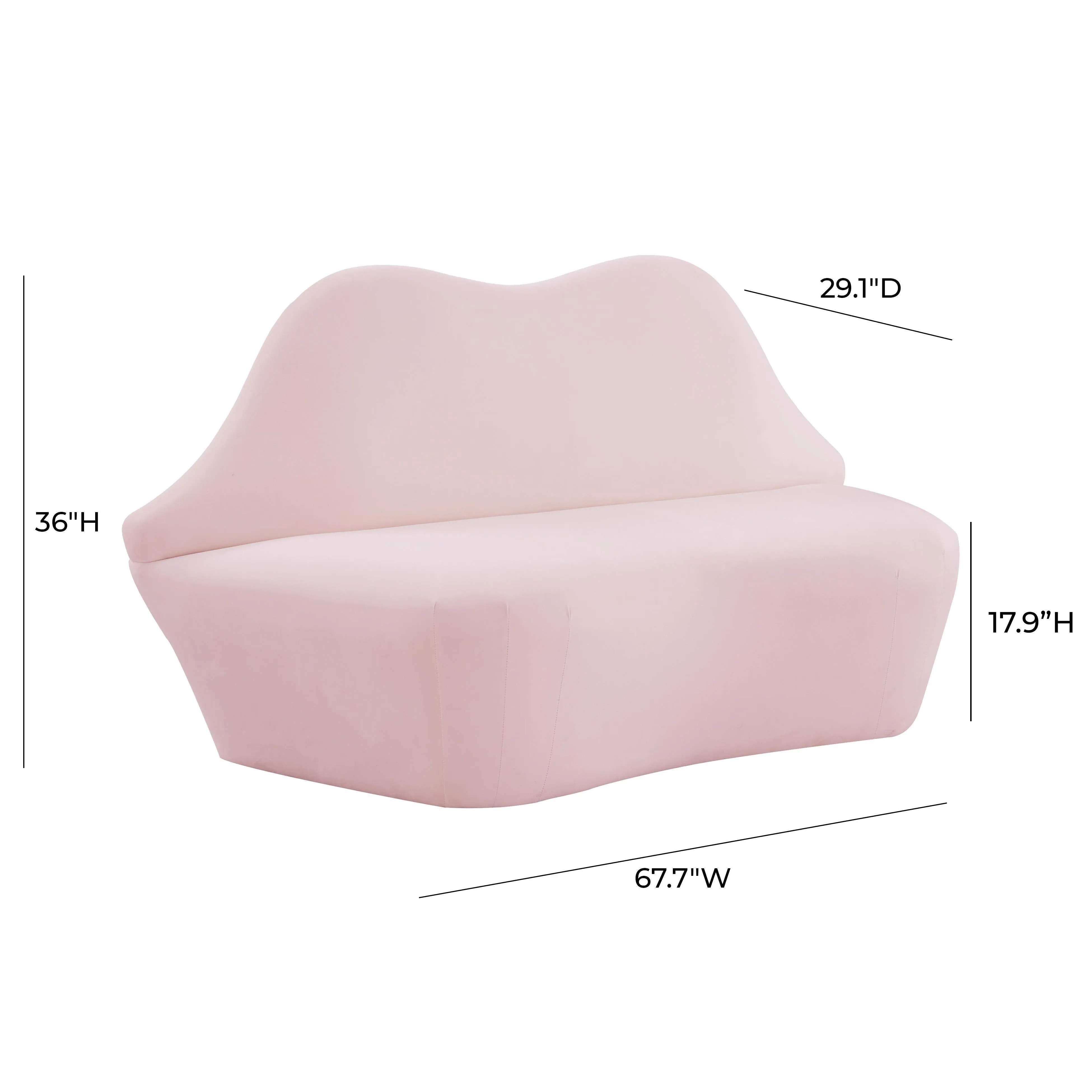 Lips Velvet Settee - Image 12