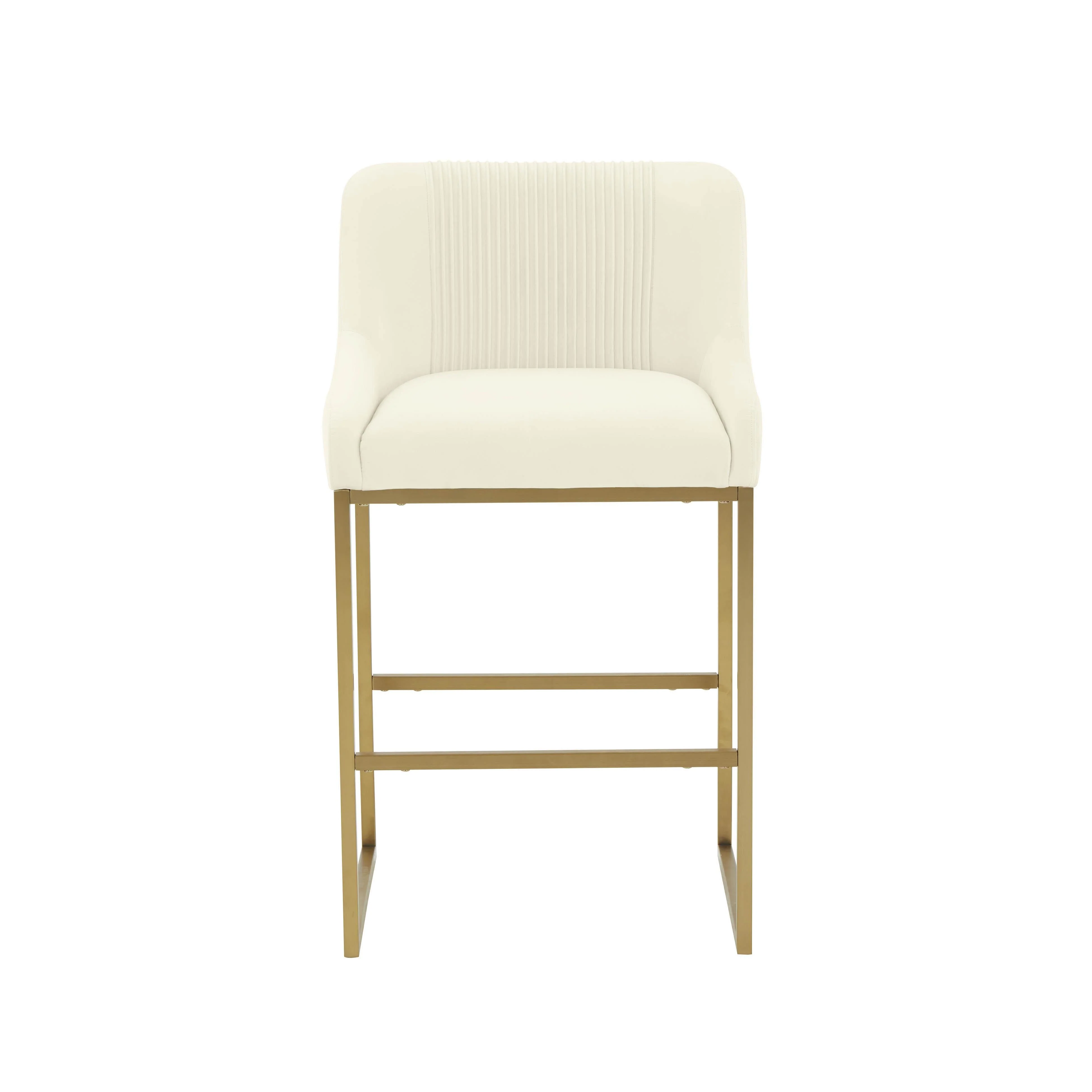 Lisa Pleated Velvet Counter Stool by Inspire Me! Home Decor - Image 3