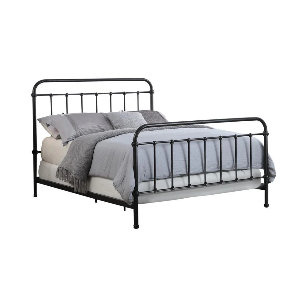 Livingston Dark Bronze Queen Panel Metal Bed - Image 2