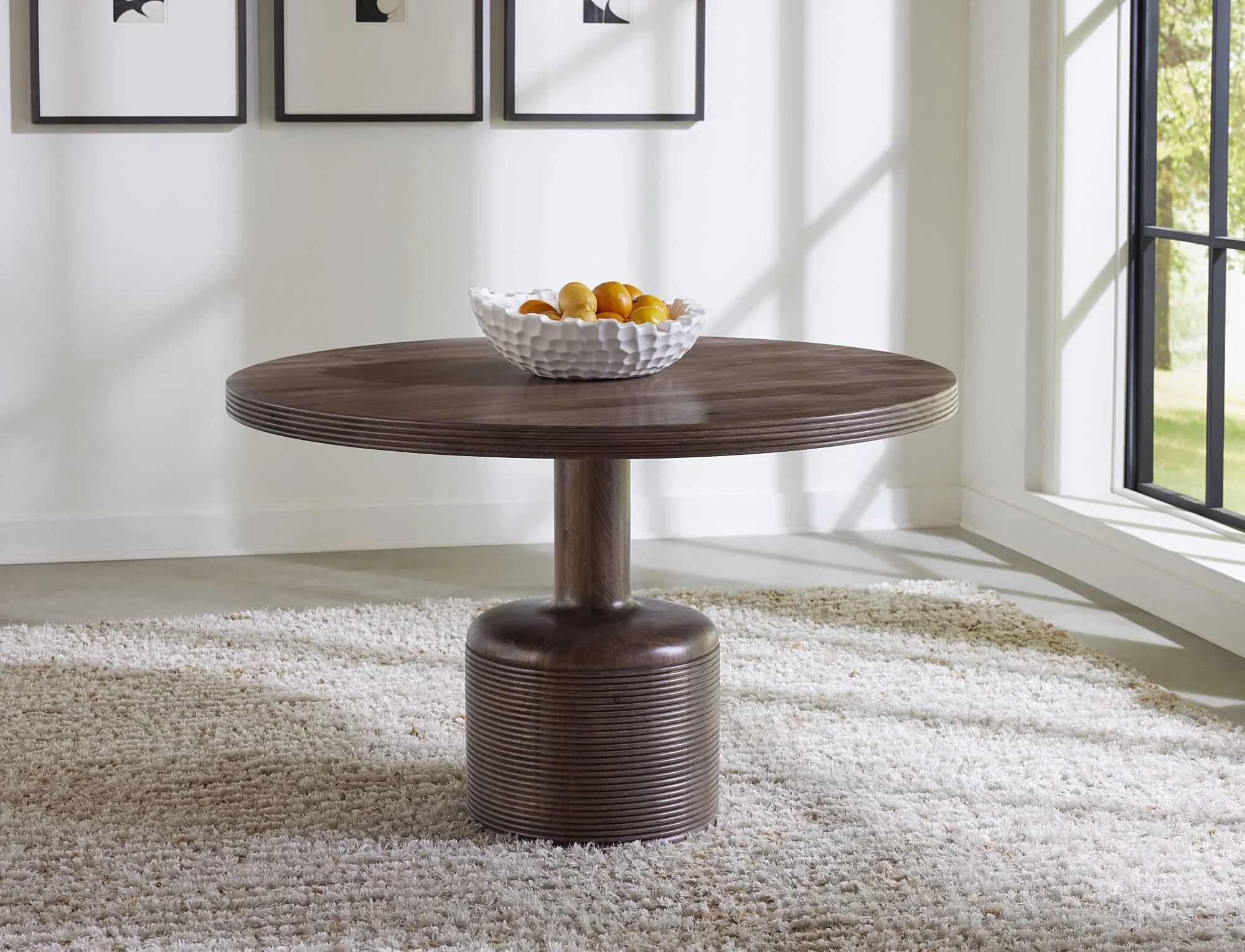 Liyana Natural Tan Solid Wood Round Dining Table - Image 2