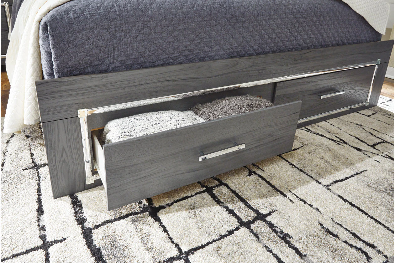 Lodanna Gray Full LED Upholstered Storage Panel Bed - Image 7