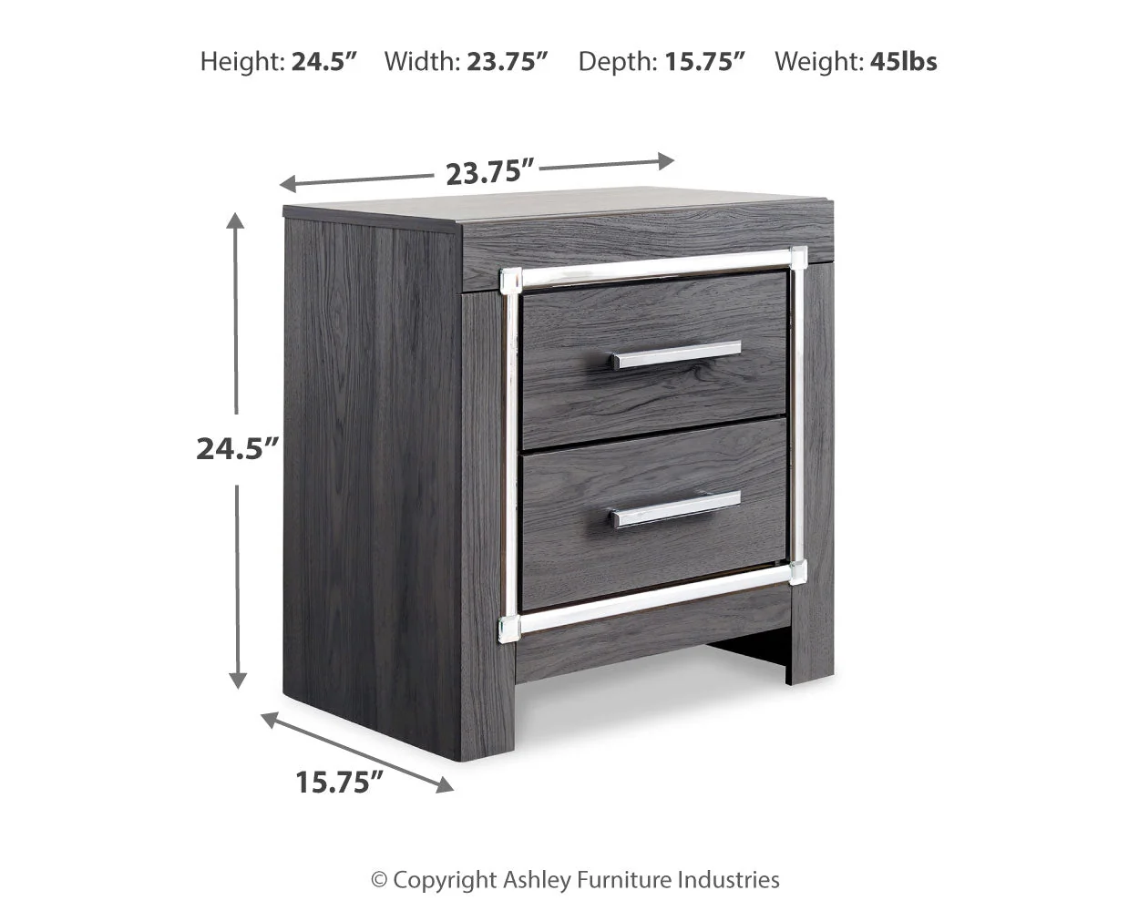 Lodanna Gray LED Upholstered Panel Bedroom Set - Image 21