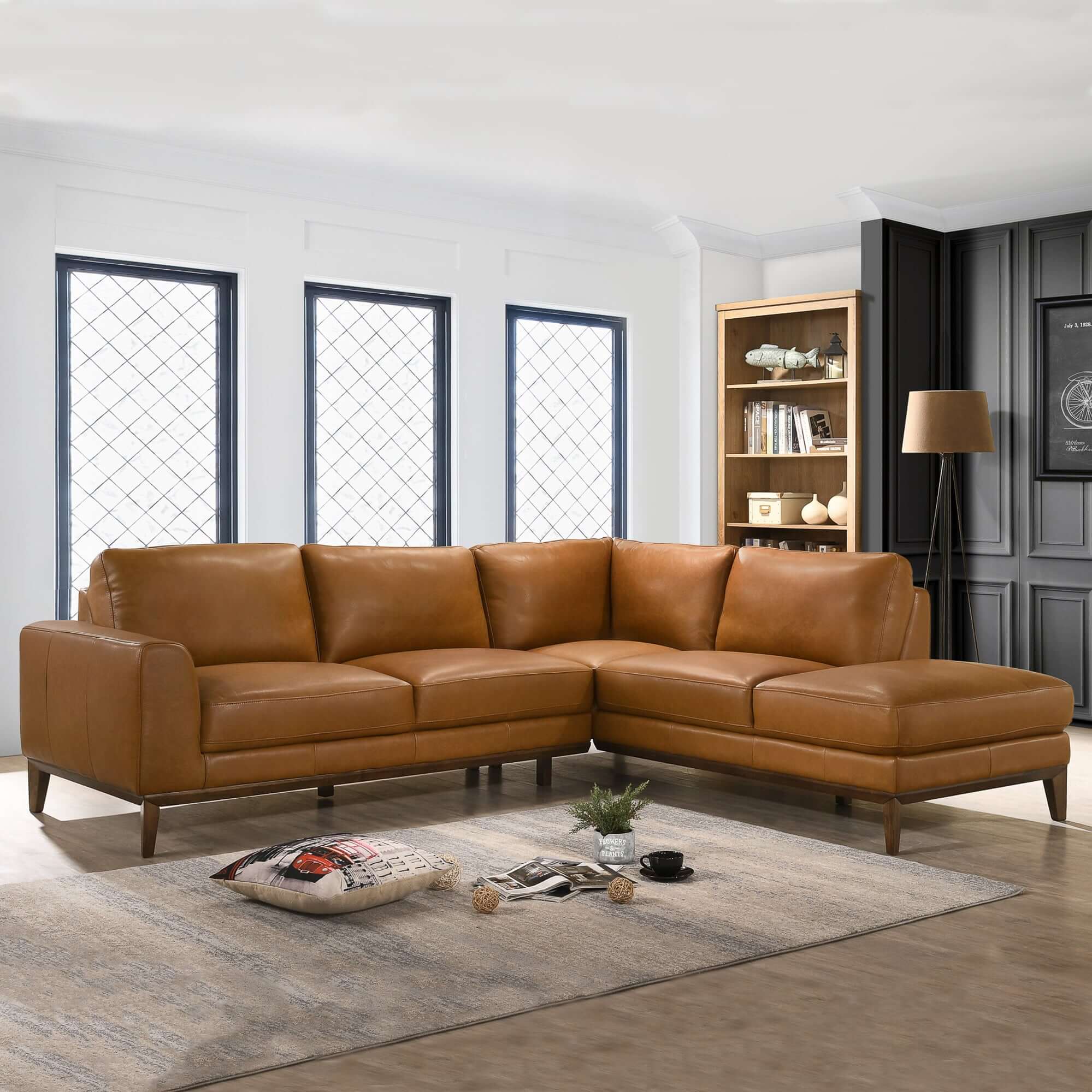 London Leather Sectional Sofa Right Facing - Image 4