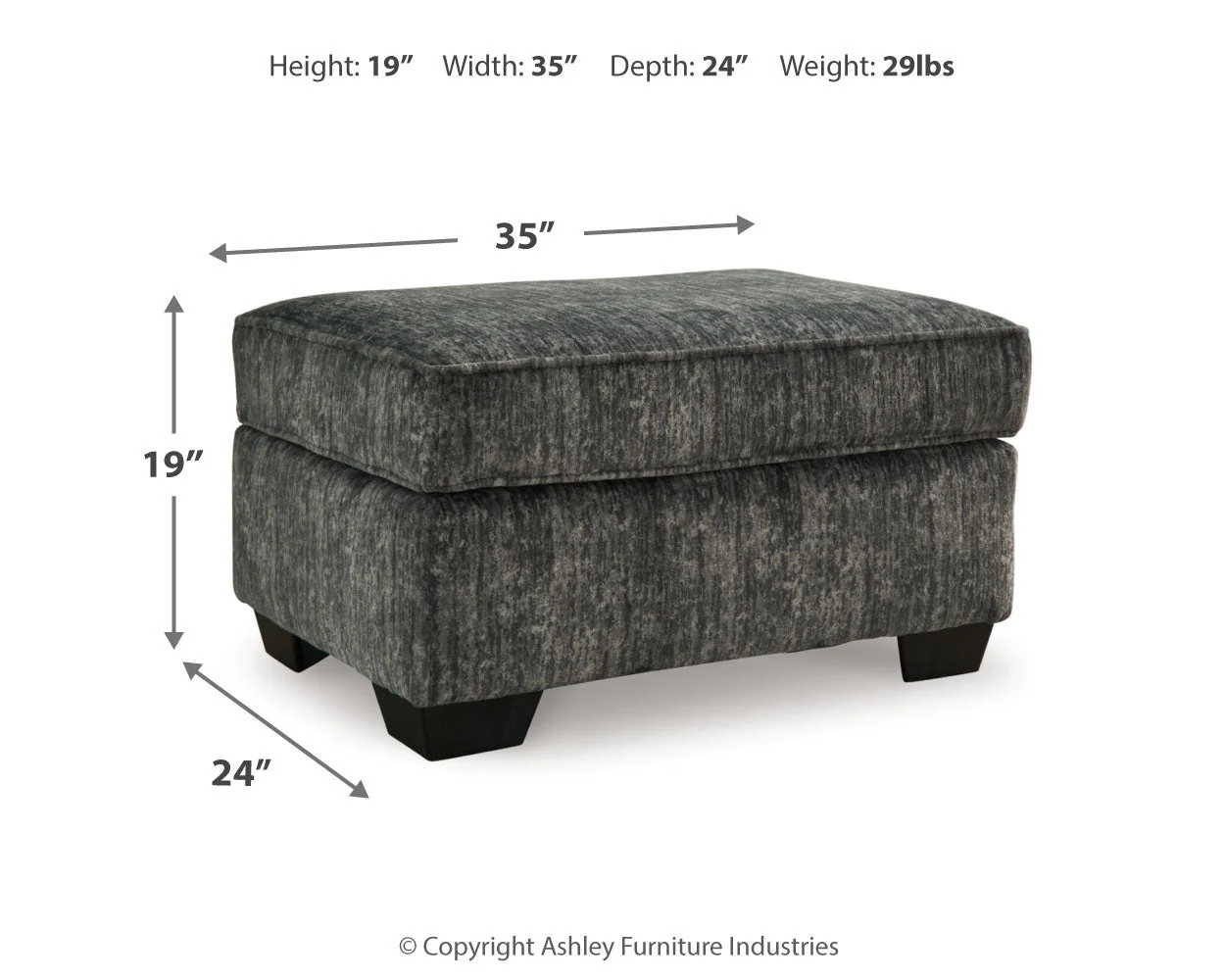 Lonoke Chair and Ottoman in Gunmetal - Image 9