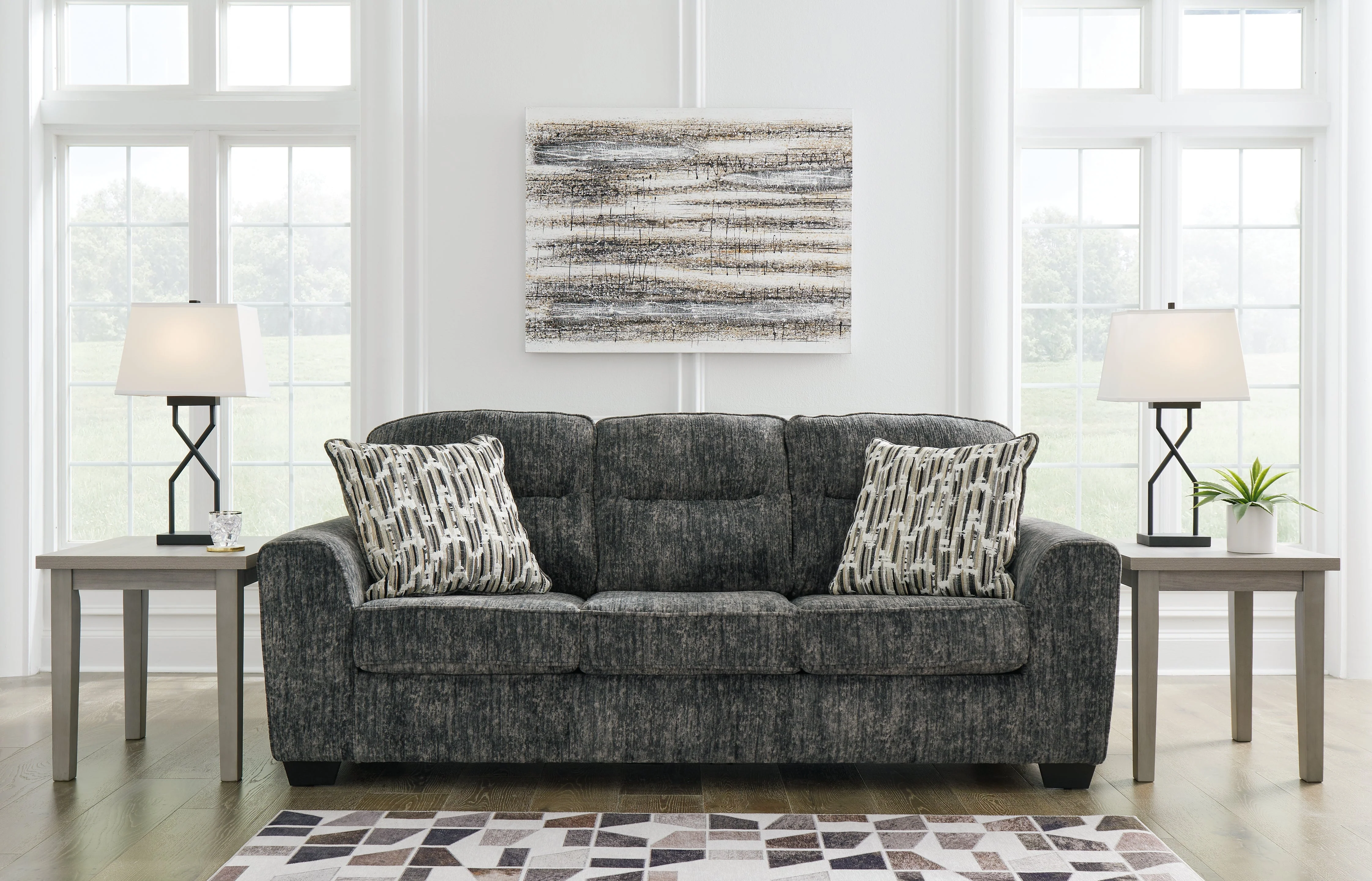 Lonoke Gunmetal Sofa, Loveseat and Oversized Chair - Image 26