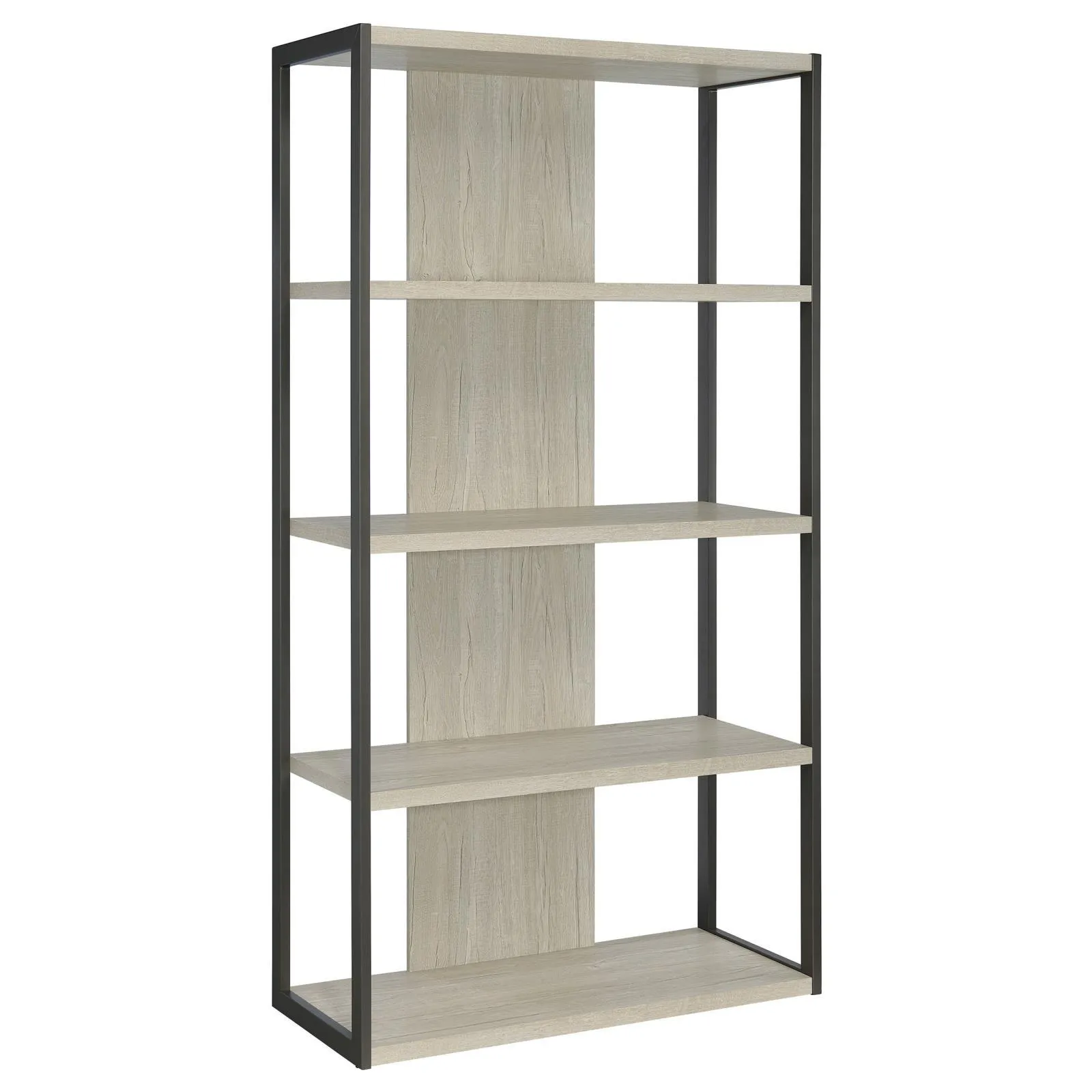Loomis Whitewashed Gray 4-Shelf Bookcase - Image 2
