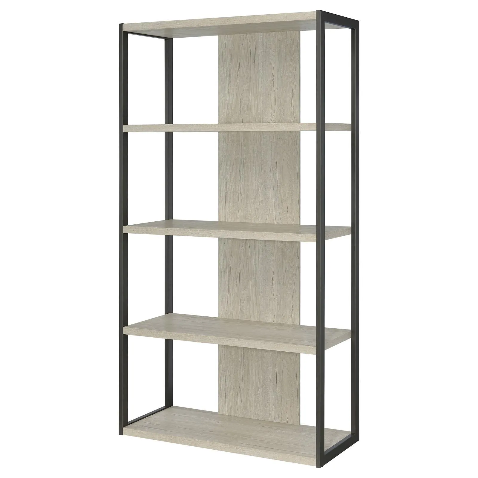 Loomis Whitewashed Gray 4-Shelf Bookcase - Image 4