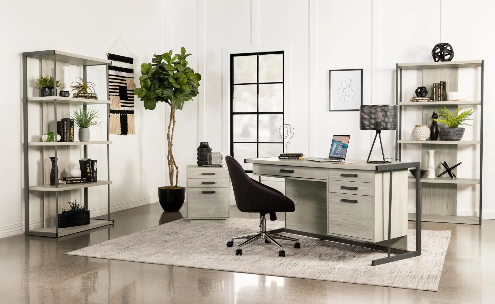 Loomis Whitewashed Gray 3-Drawer Square File Cabinet - Image 14