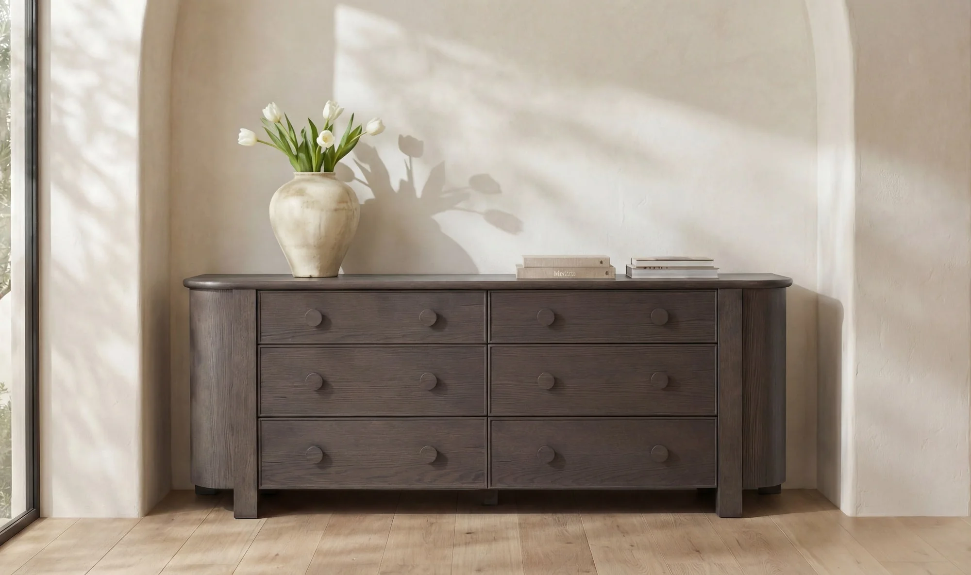 Loren 6 Drawer Dresser Dark Brown - Image 6