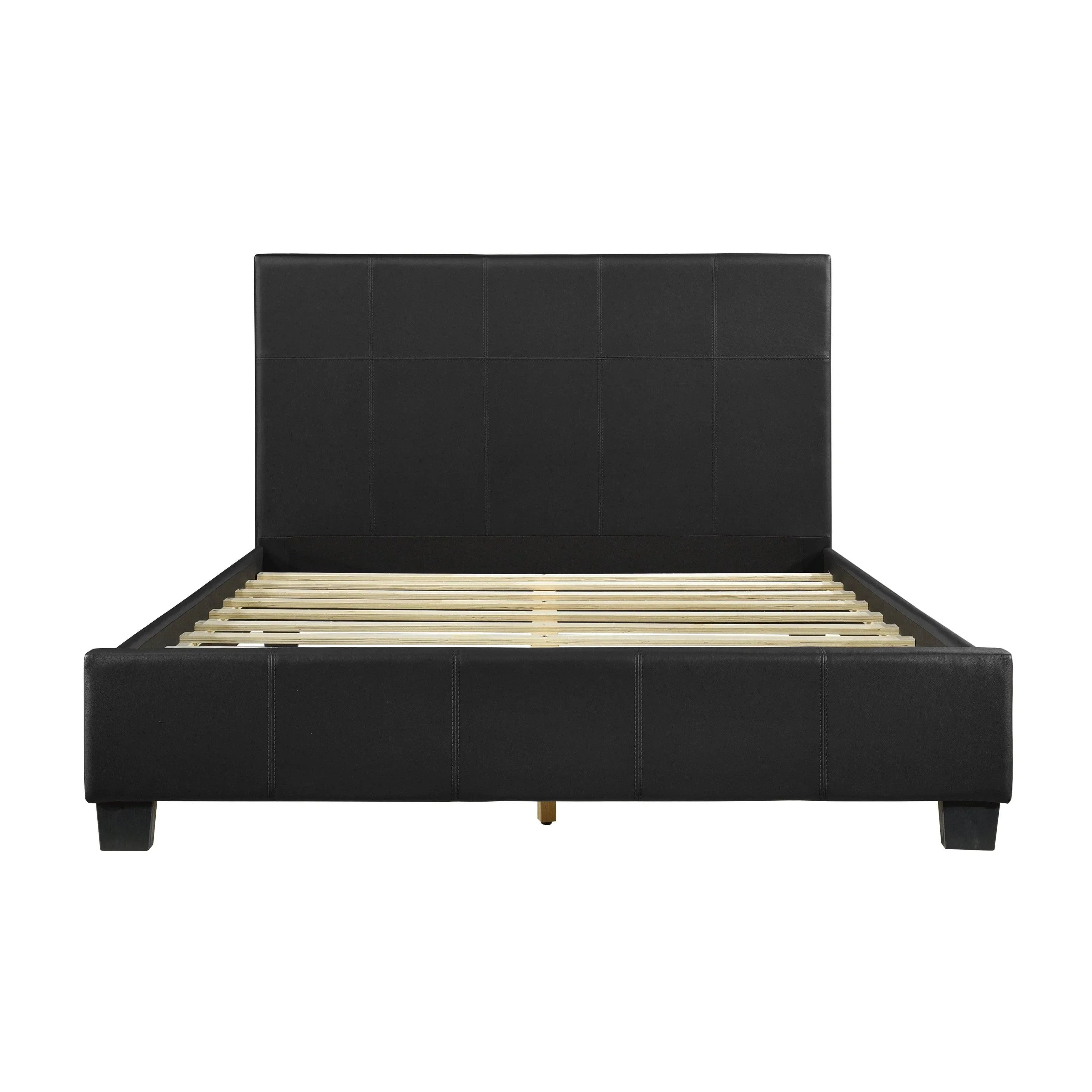 Lorenzi Black Queen Upholstered Platform Bed - Image 3