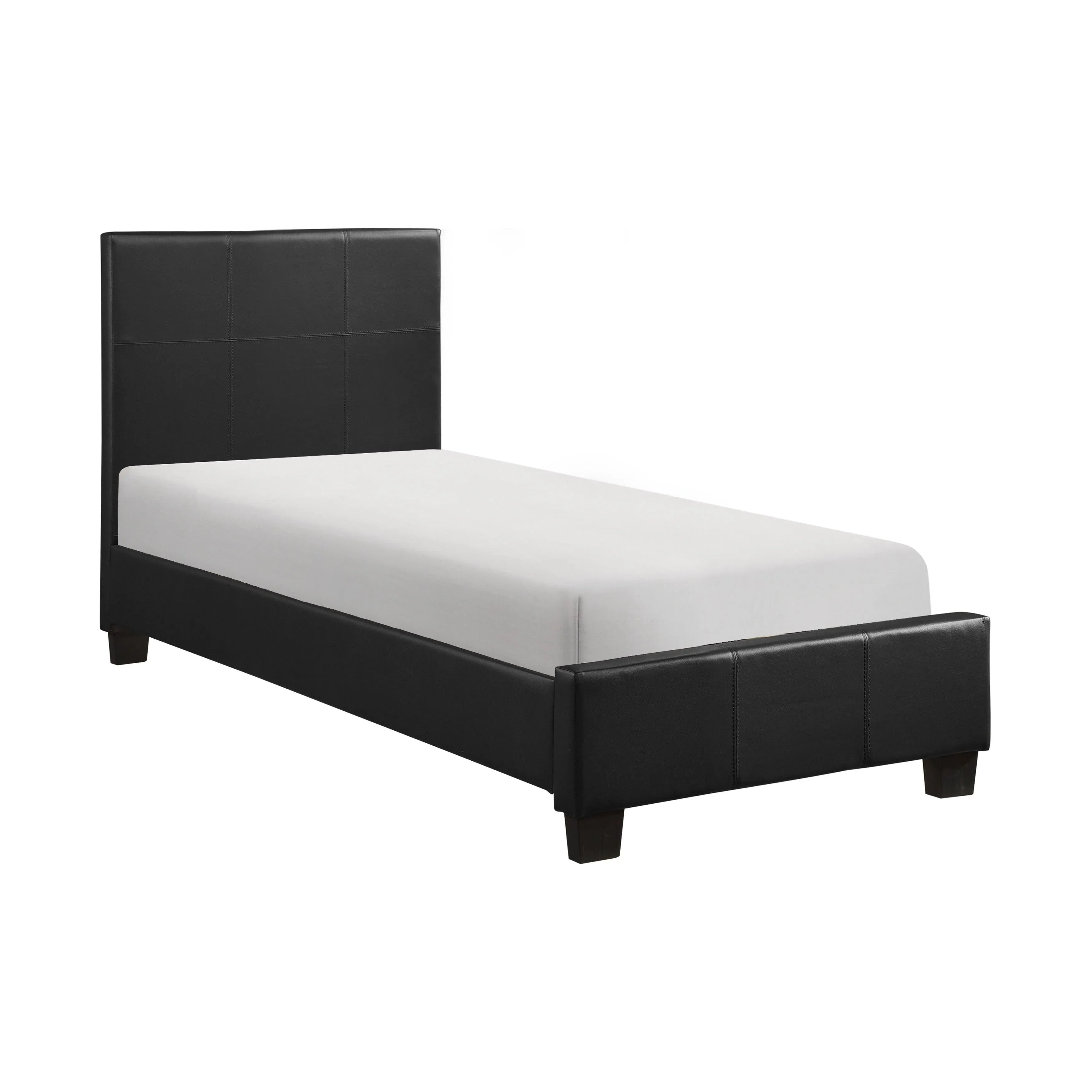 Lorenzi Black Upholstered Platform Youth Bedroom Set - Image 6