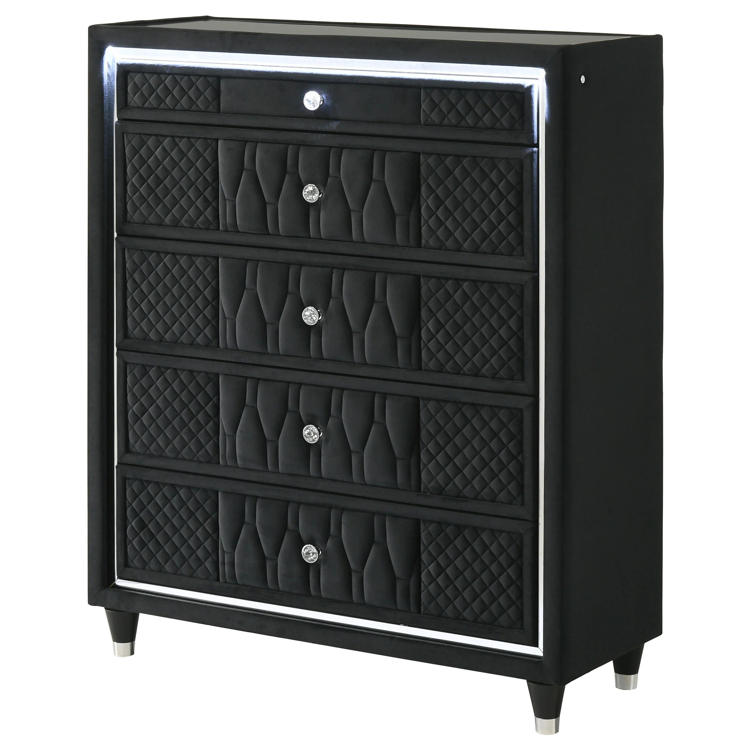 Lorient Black 5-drawer LED Chest of Drawers - Image 4