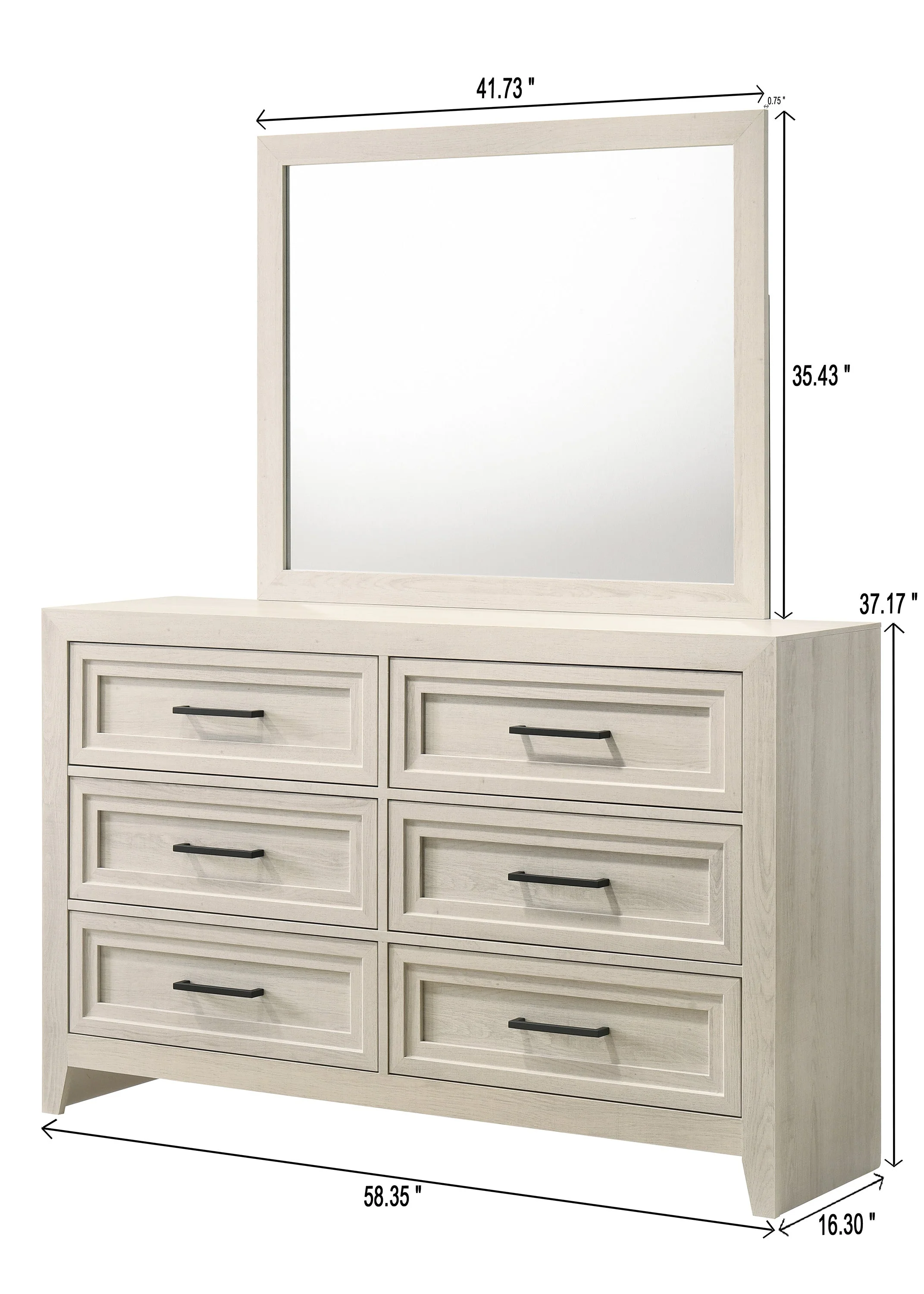 Lorraine Antique White Panel Bedroom Set - Image 13