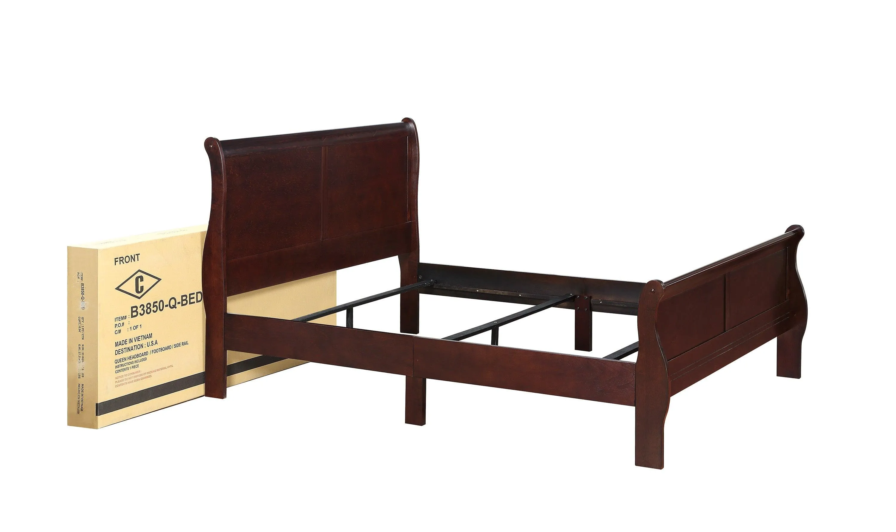 Louis Philip Cherry King Sleigh Bed - Image 3