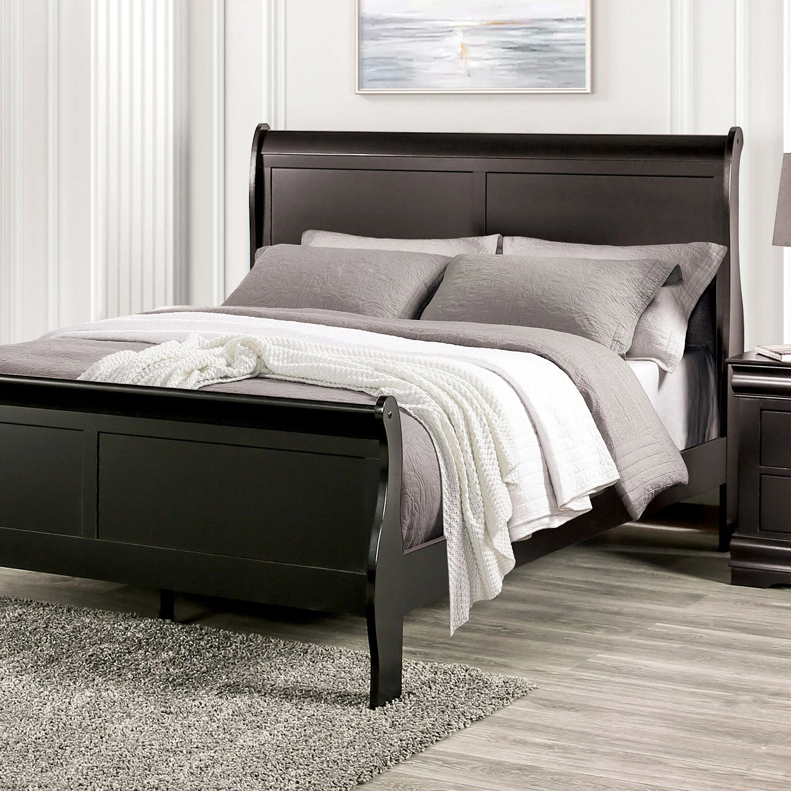 Louis Philippe Black Full Bed