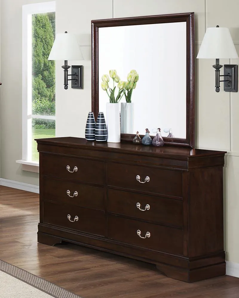 Louis Philippe Cappuccino Square Mirror - Image 2