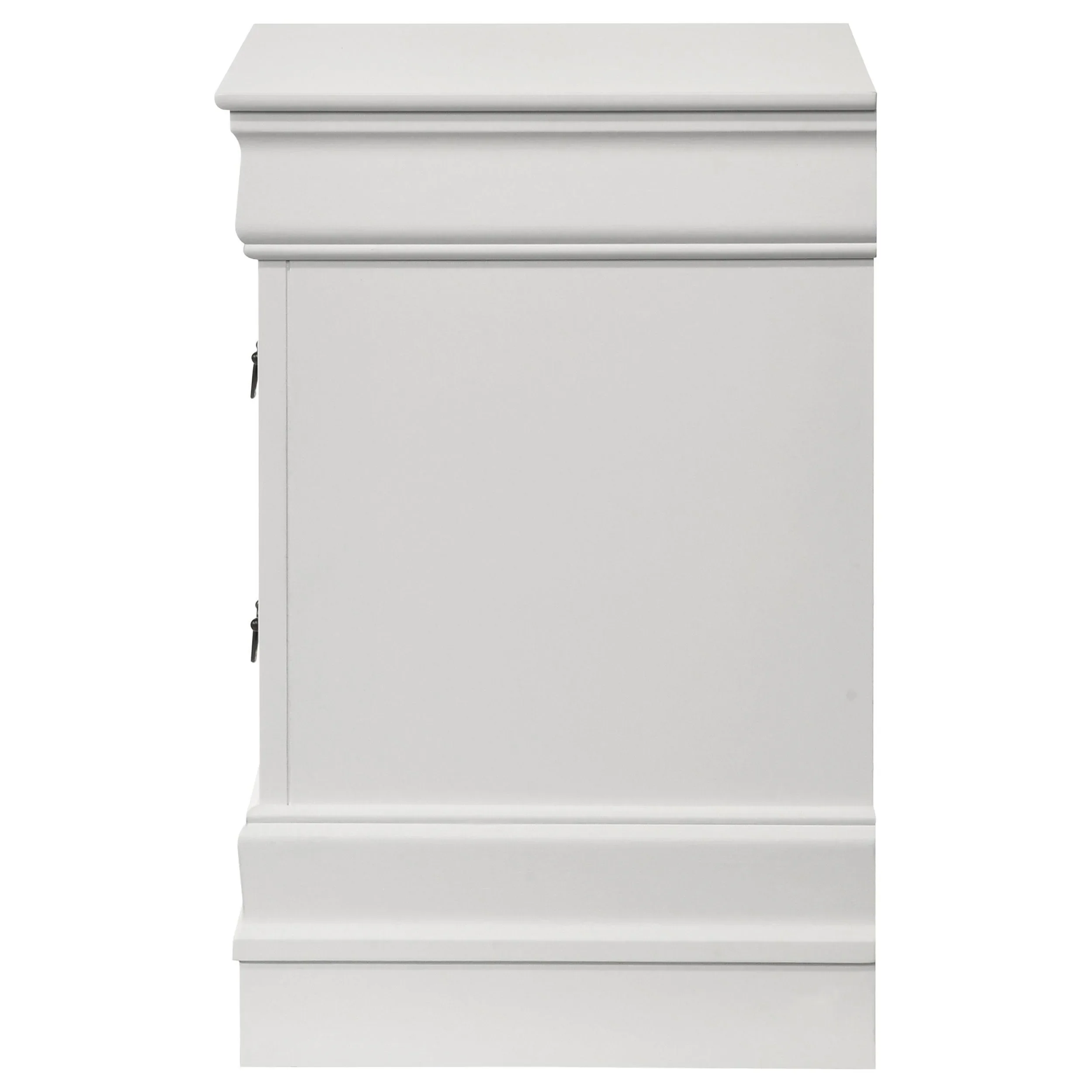 Louis Philippe White 2-drawer Nightstand Bedside Table - Image 5
