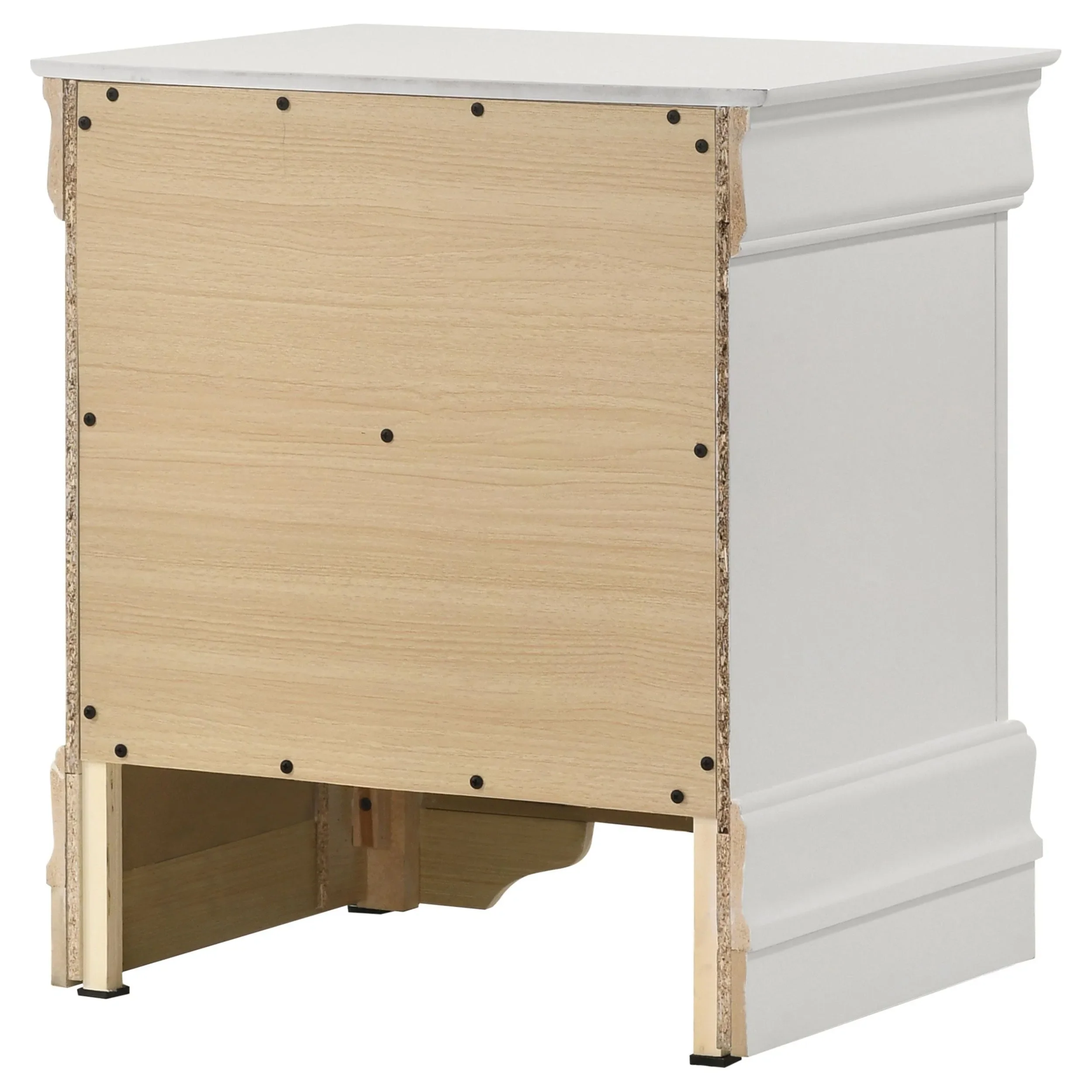 Louis Philippe White 2-drawer Nightstand Bedside Table - Image 8