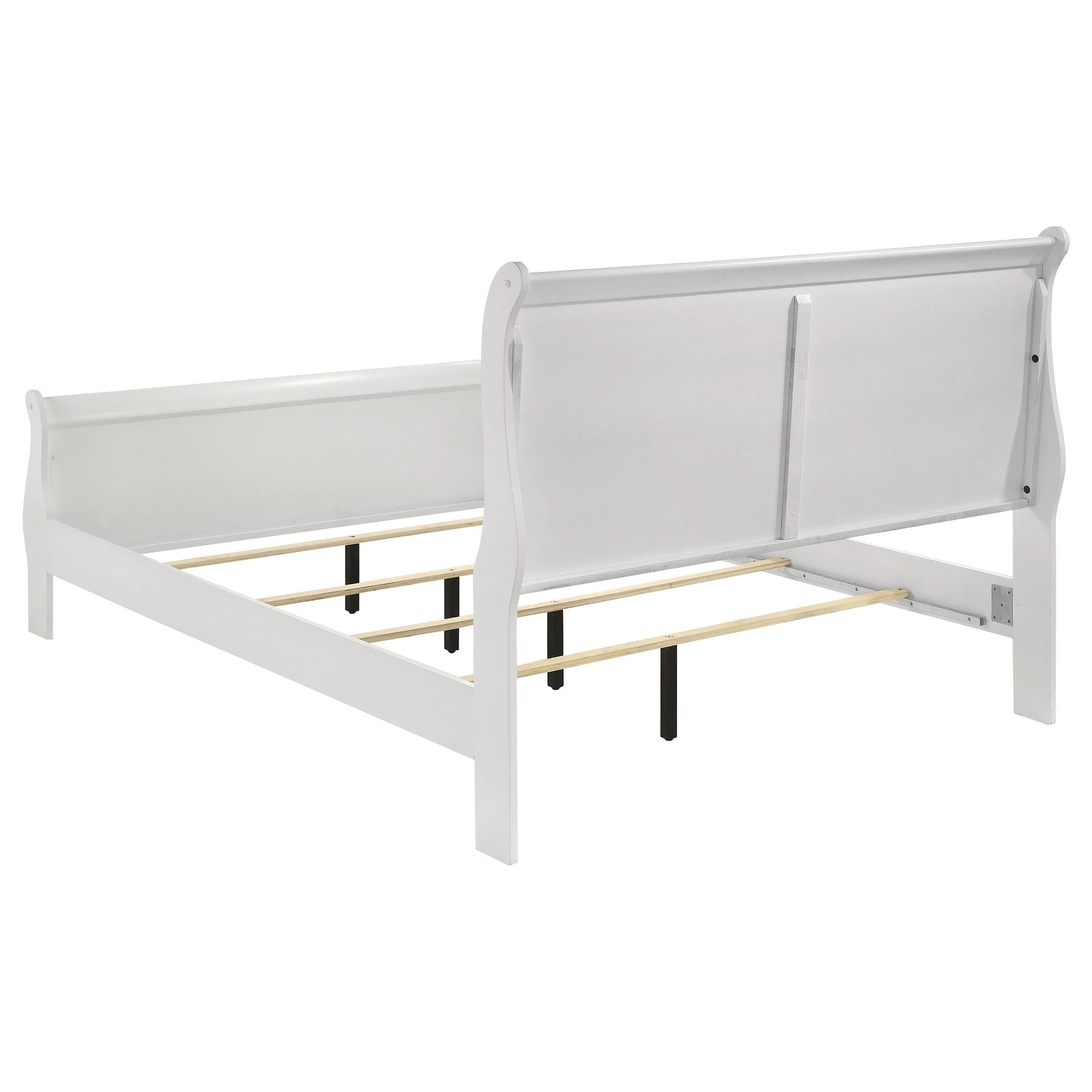 Louis Philippe White 47-inch Full Sleigh Panel Bed - Image 3