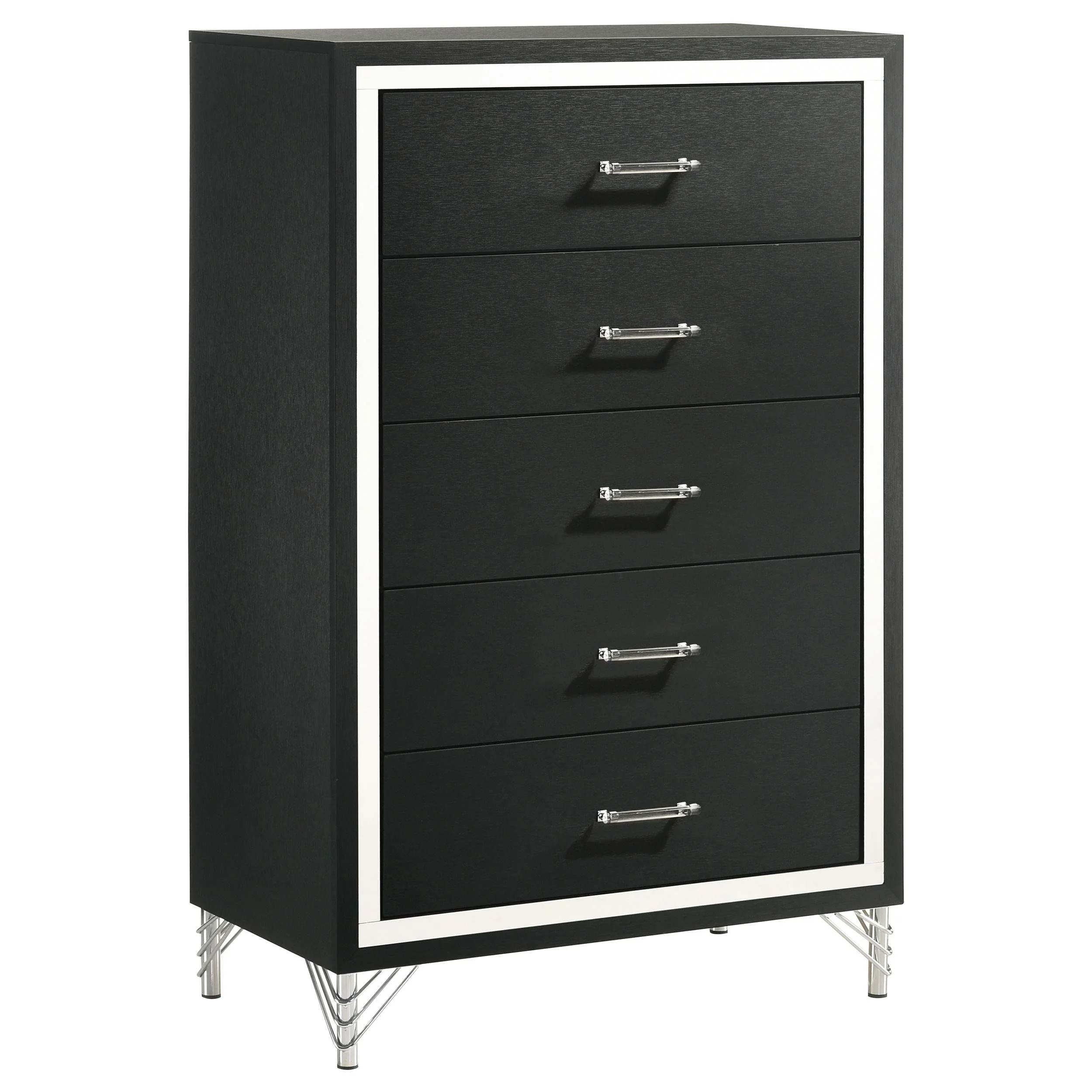 Lucia Grey/Black 5-Piece Queen Bedroom Set - Image 11
