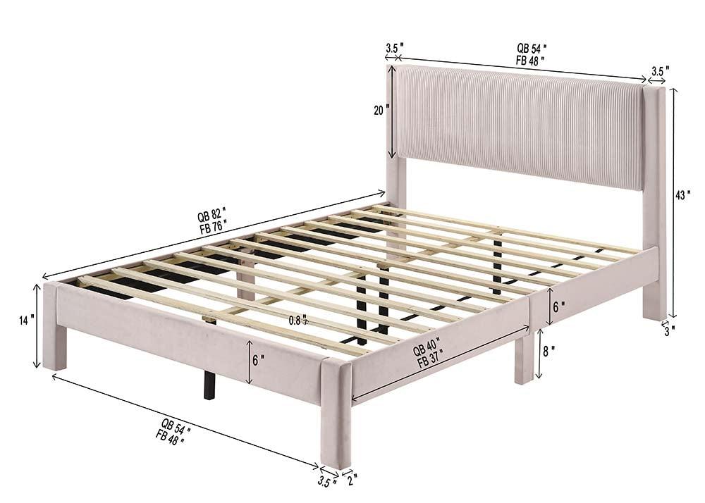 Lucia Pink Queen Platform Bed - Image 5