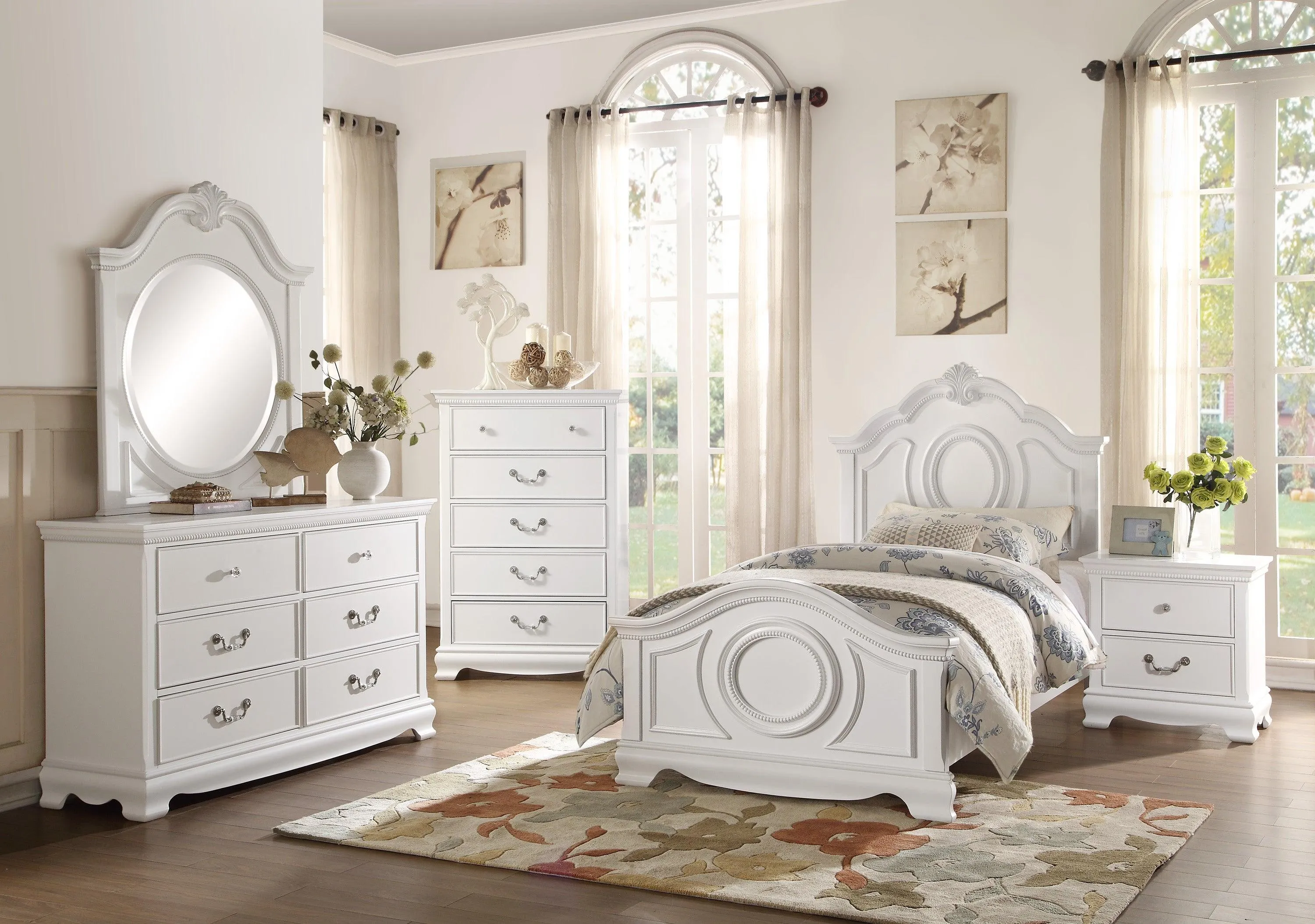 Lucida White Full Panel Bed - Image 2