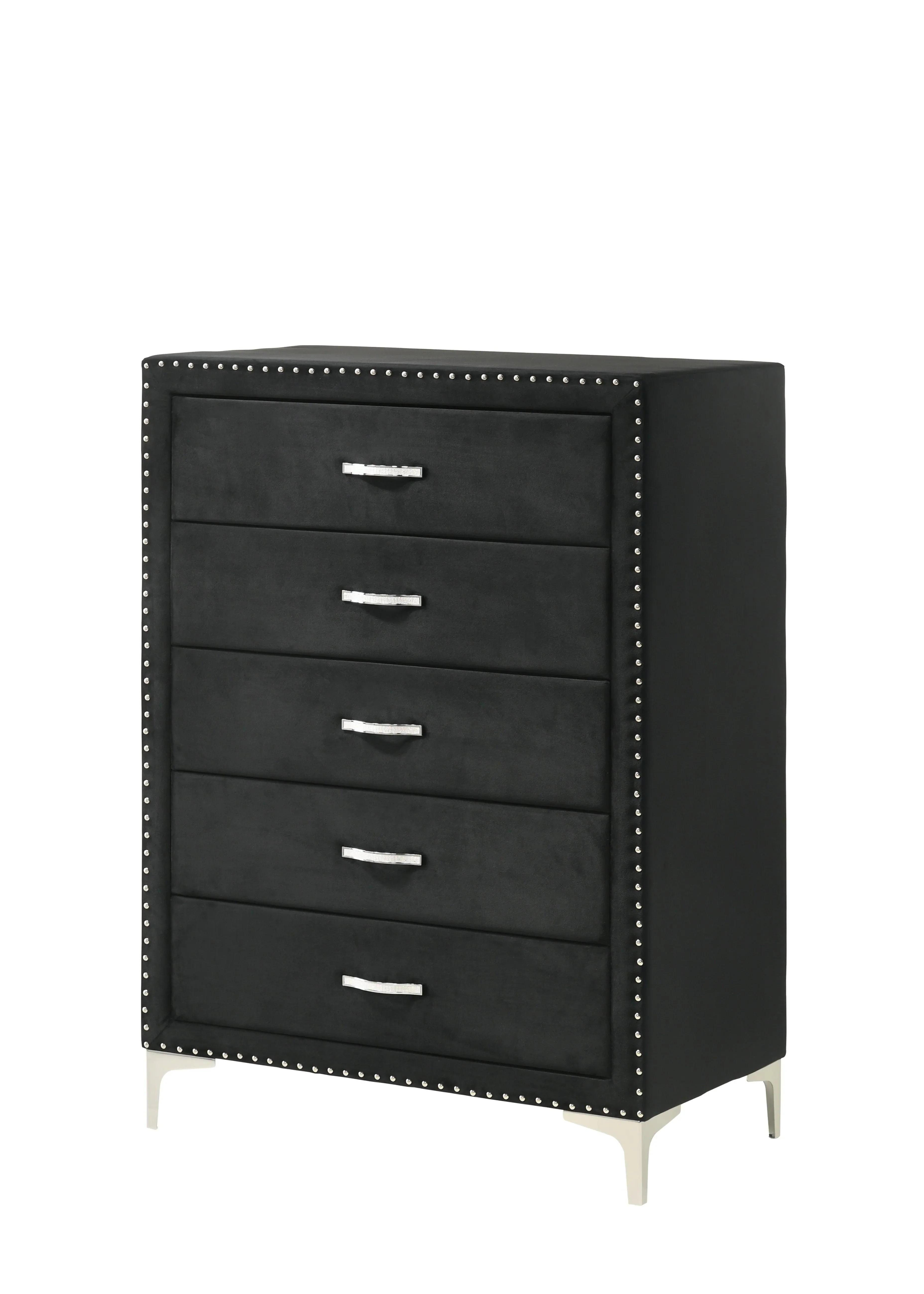 Lucinda Black Upholstered Wingback Panel Bedroom Set - Image 5