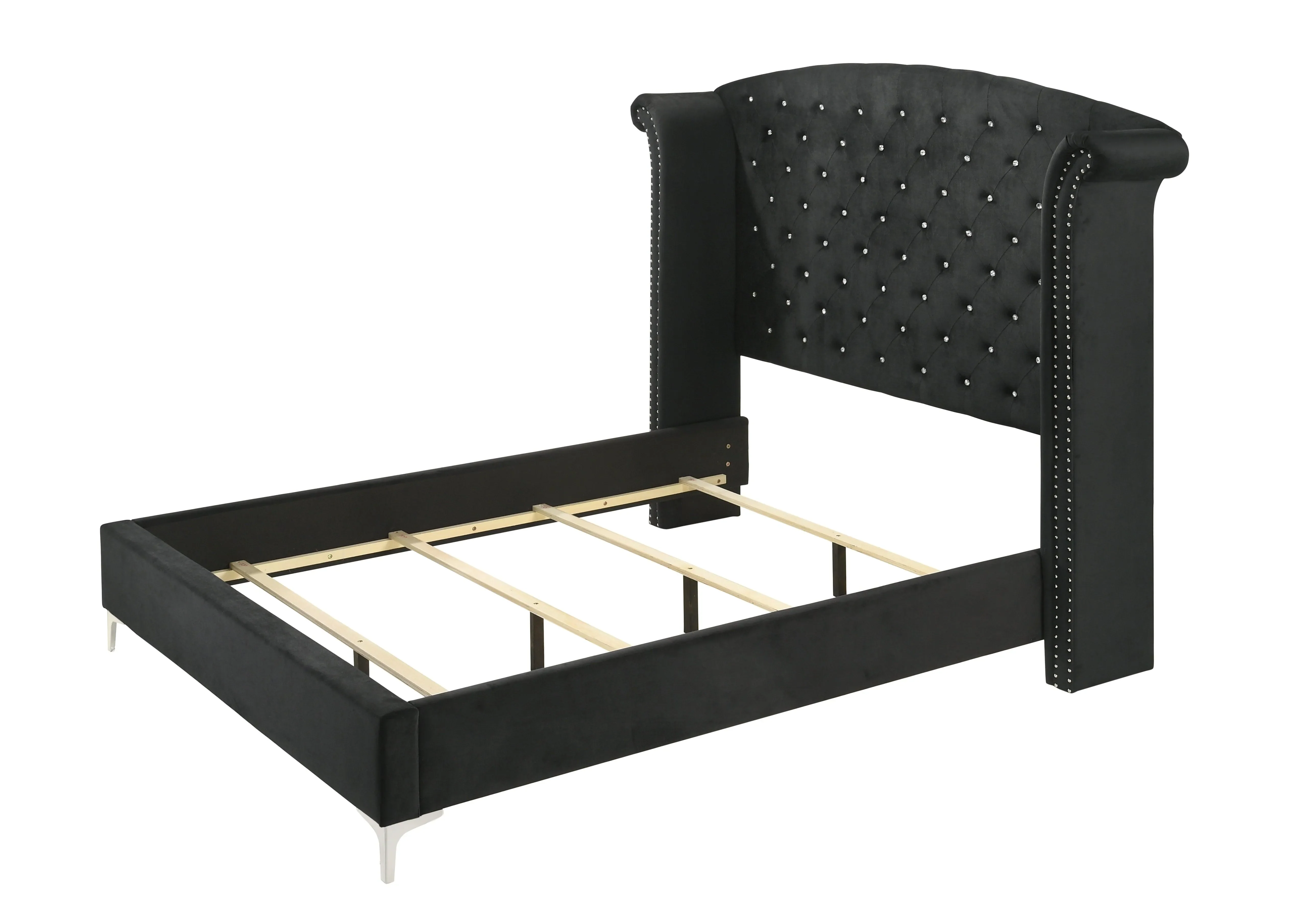 Lucinda Black Upholstered Wingback Panel Bedroom Set - Image 6
