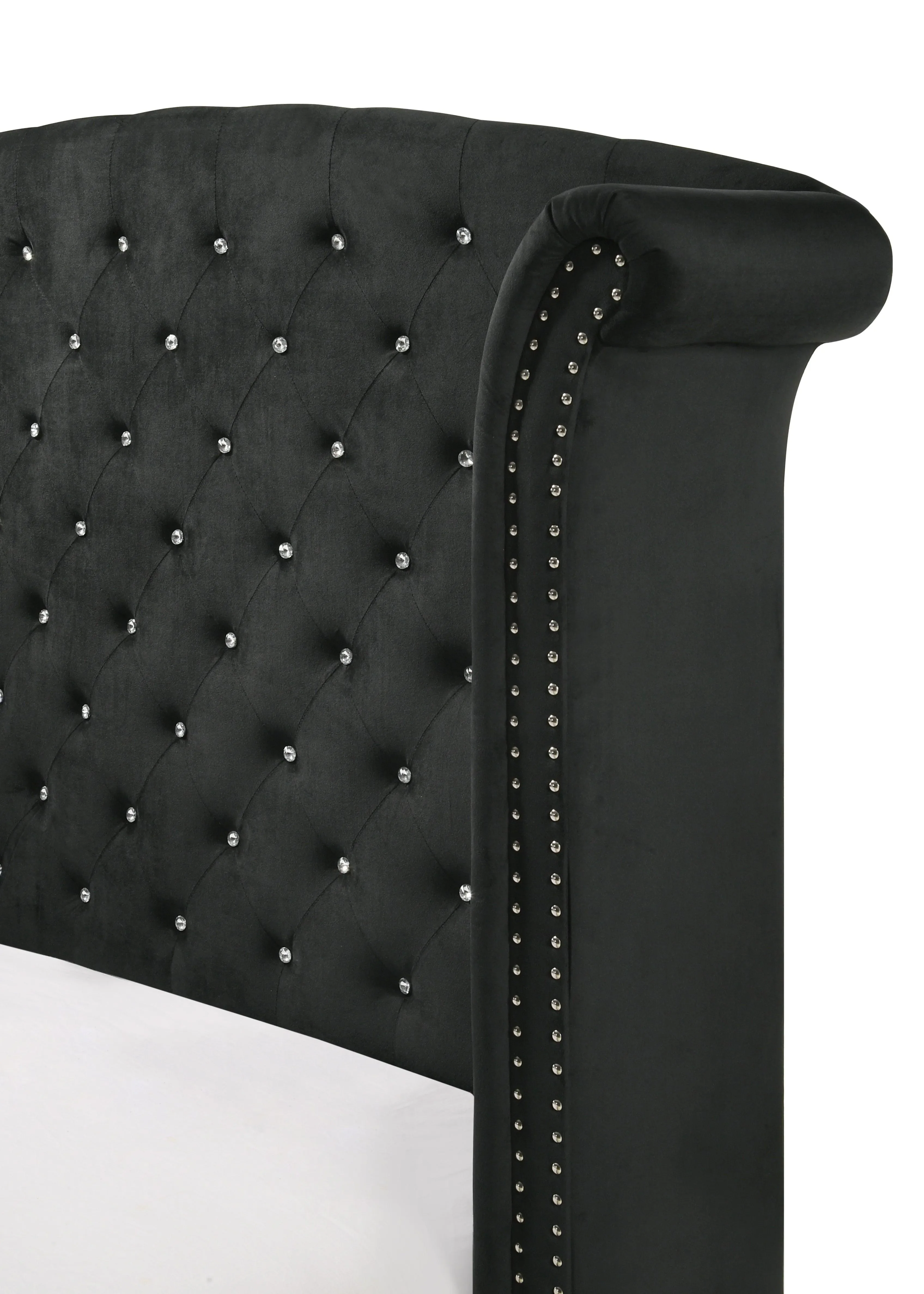 Lucinda Black Upholstered Wingback Panel Bedroom Set - Image 7
