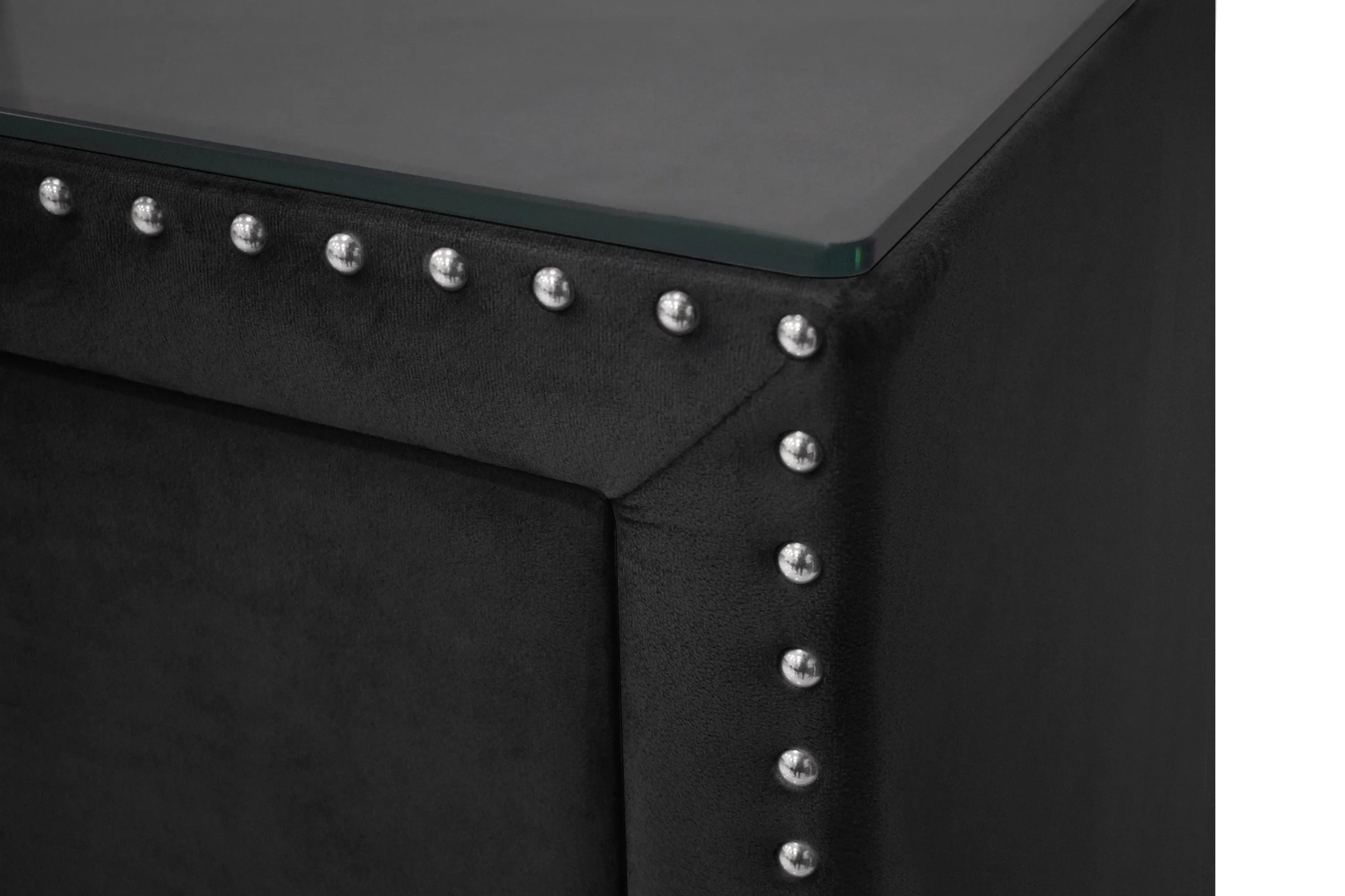 Lucinda Black Upholstered Wingback Panel Bedroom Set - Image 9