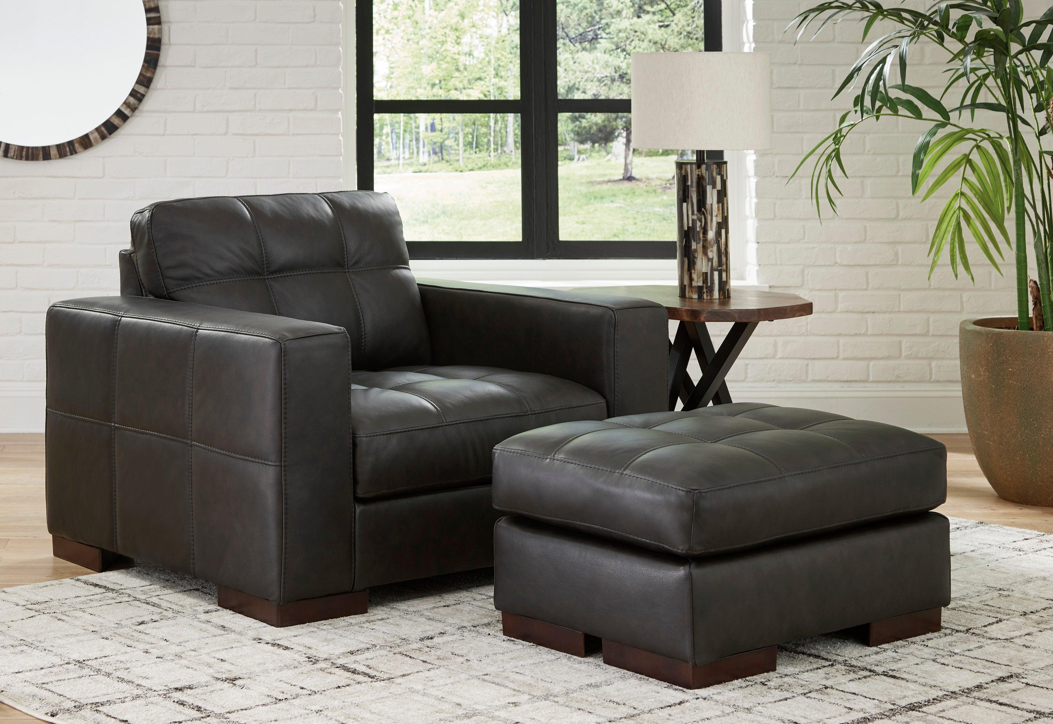 Luigi Thunder Leather Living Room Set - Image 9