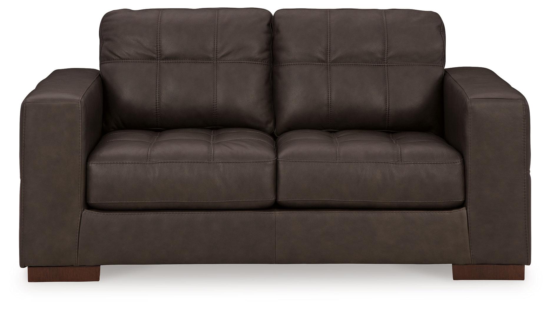 Luigi Thunder Leather Loveseat - Image 2