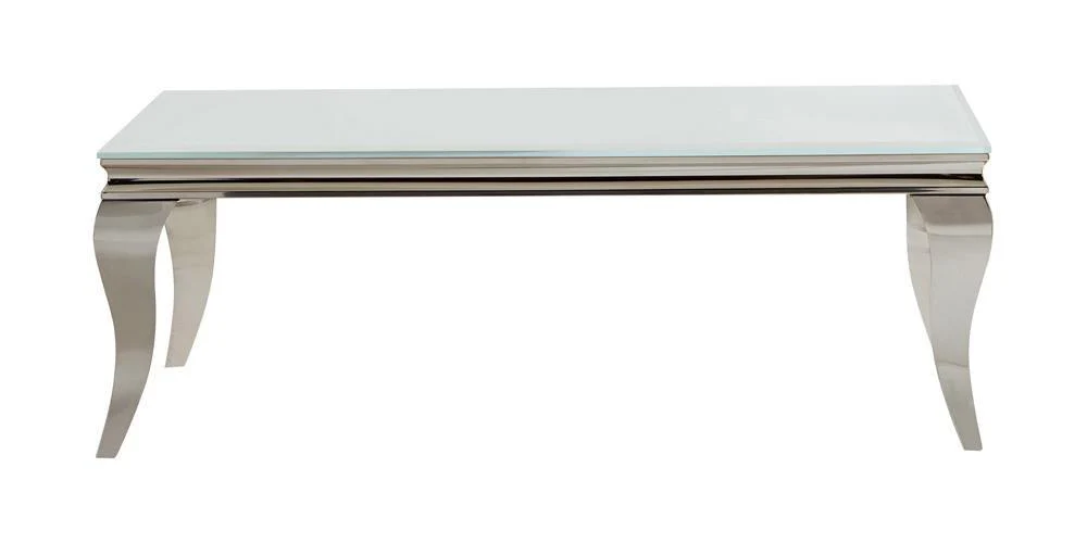 Luna White/Chrome Rectangle Coffee Table - Image 2