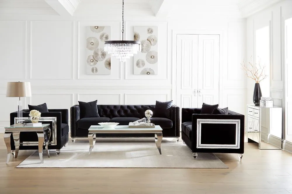 Luna White/Chrome Square End Table - Image 3