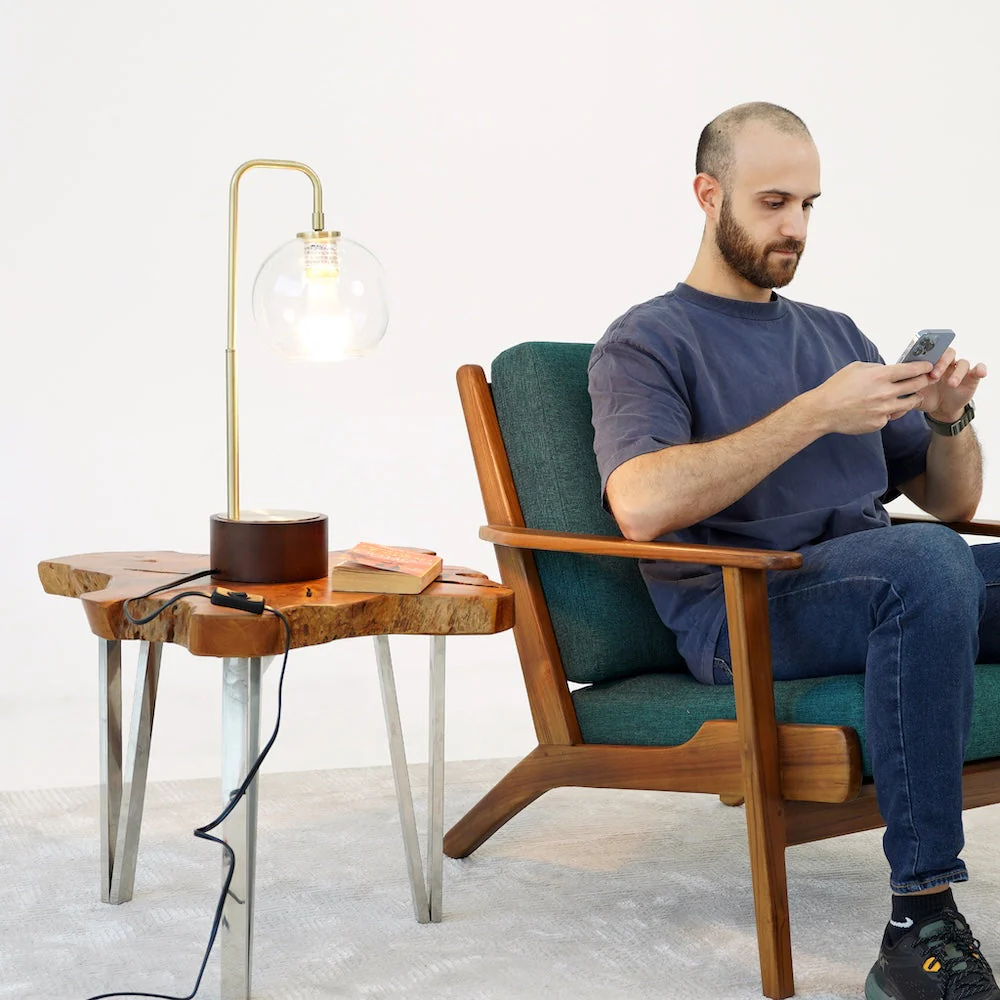 LuxeRay Simple Glass Globe Arched Table Lamp - Image 2
