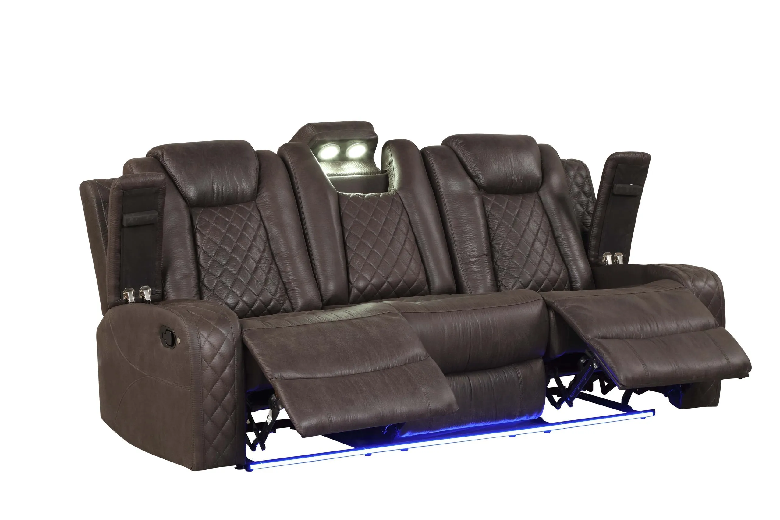 Luz Chocolate 3-Piece Reclining Living Room Set - Image 2